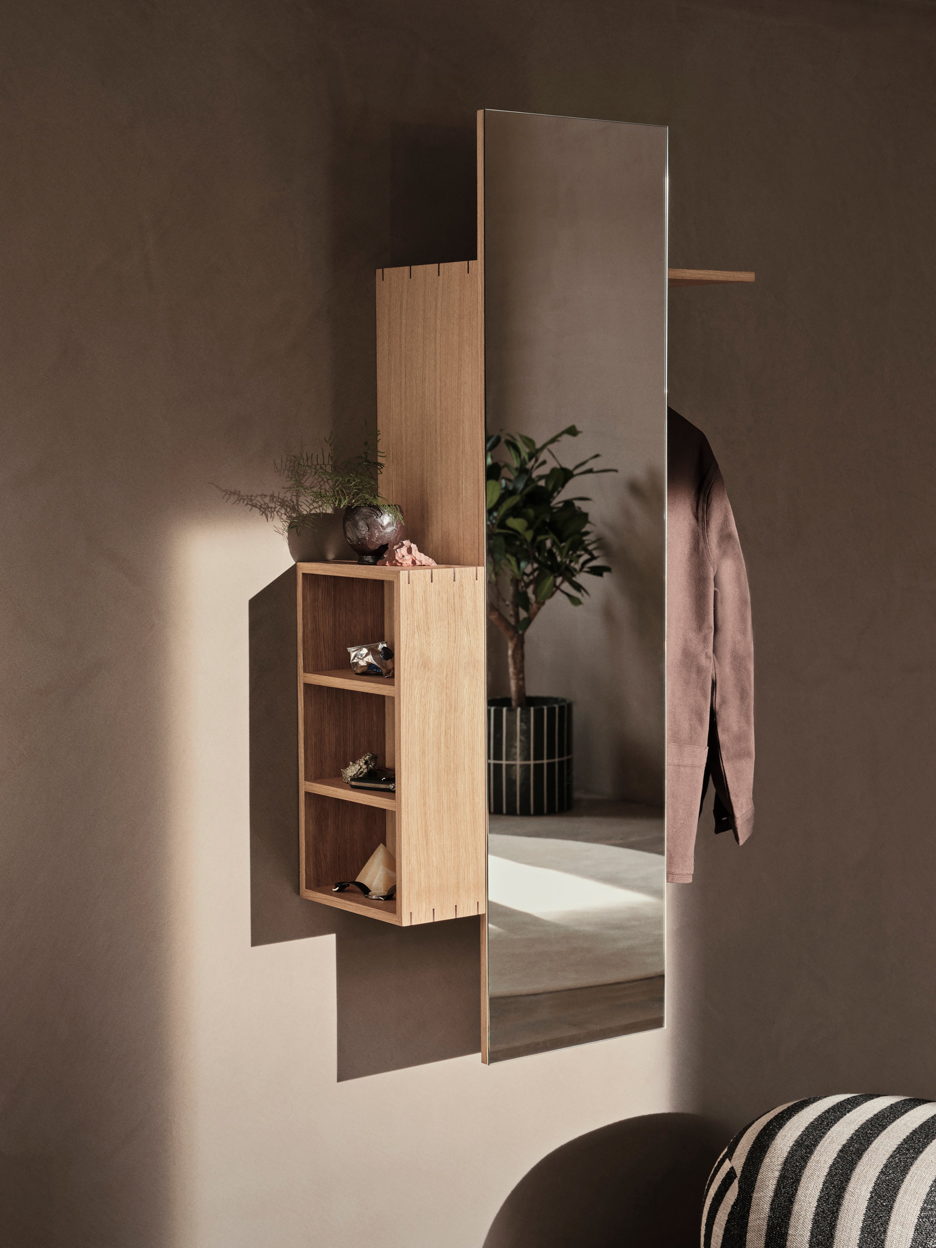 Szafka z lustrem BON HALLWAY CABINET olejowany dąb