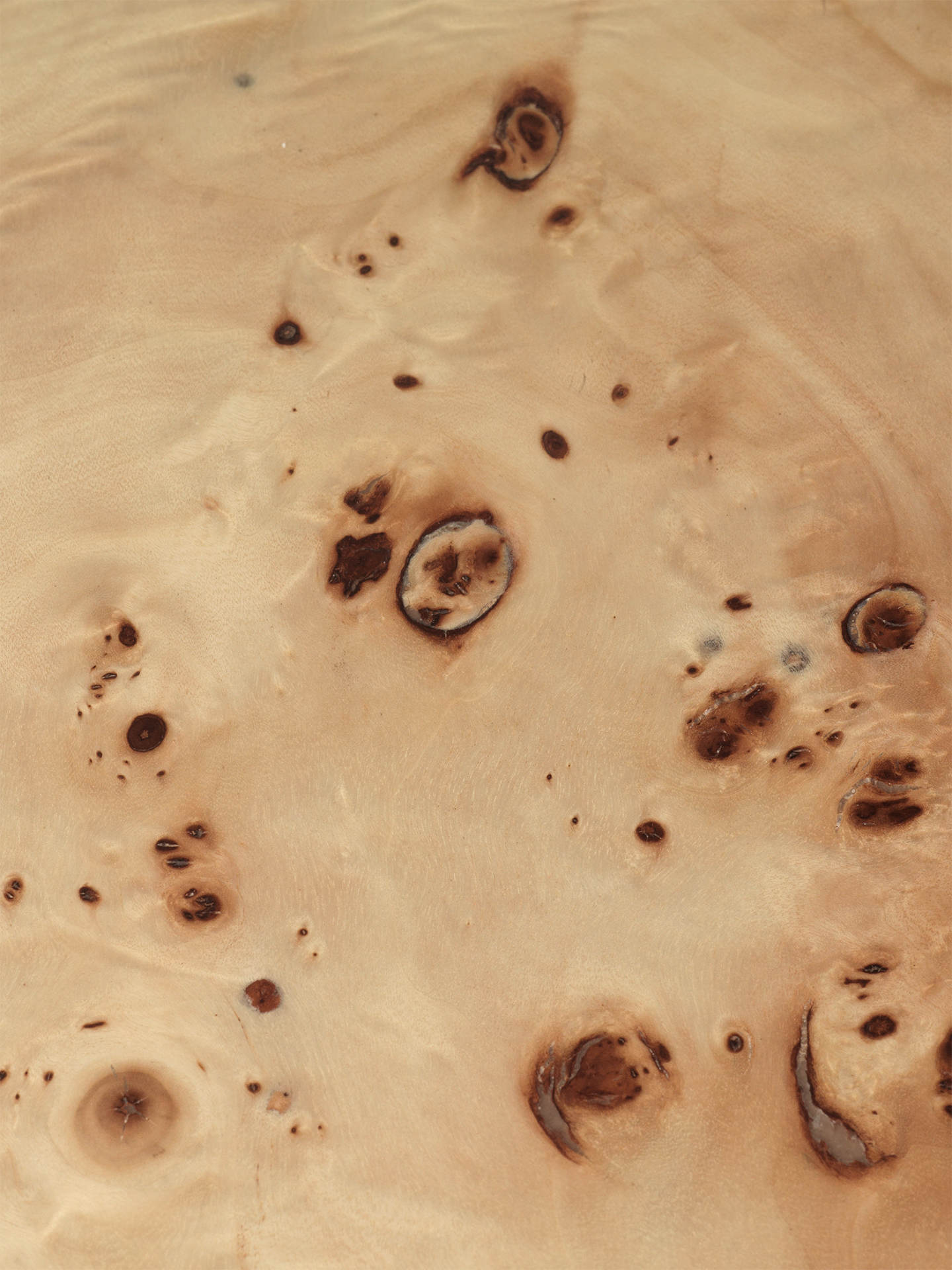BURL veneer coffee table with a drawer made of poplar plywood