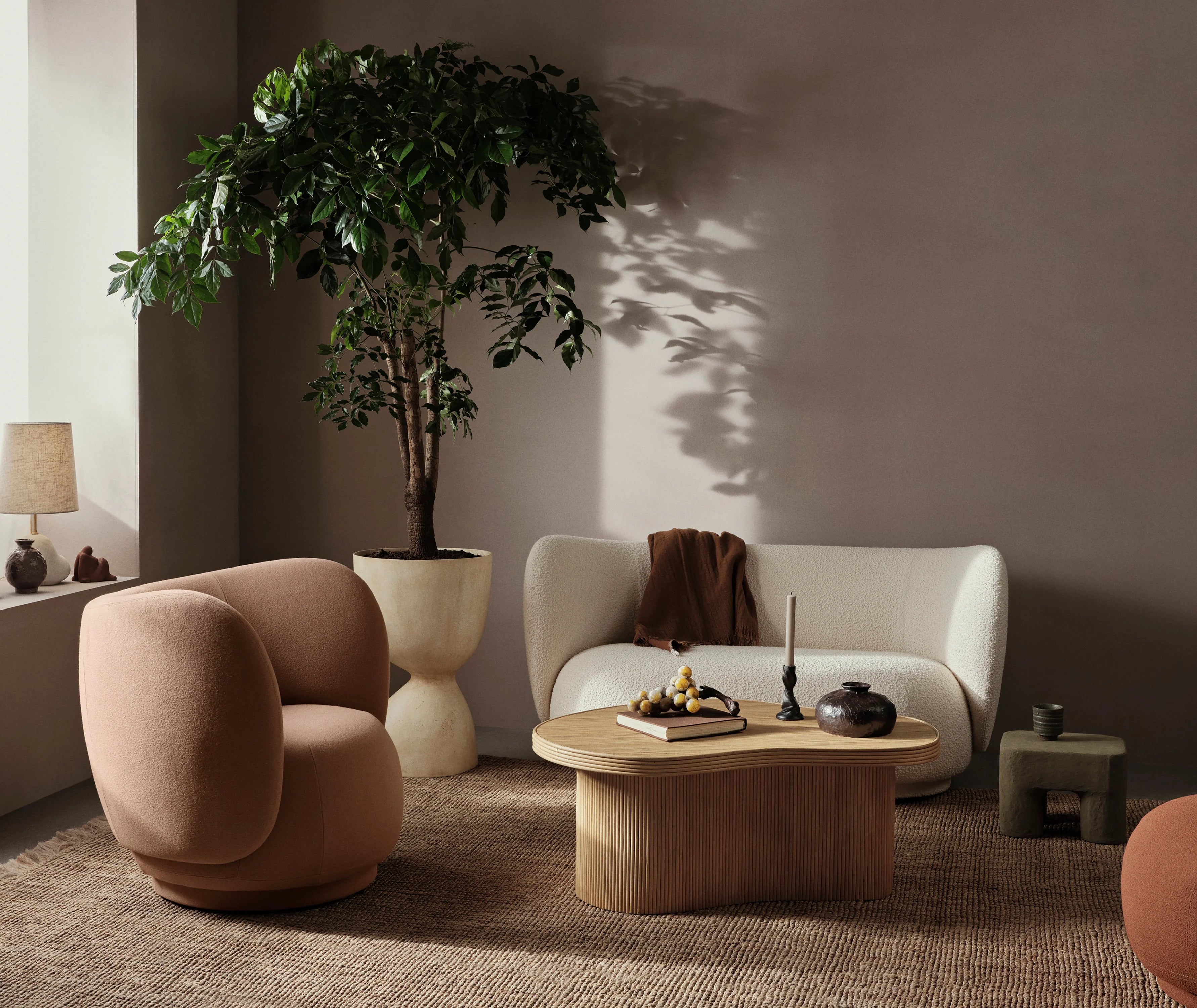 Sofa 2-osobowa RICO beżowy bouclé