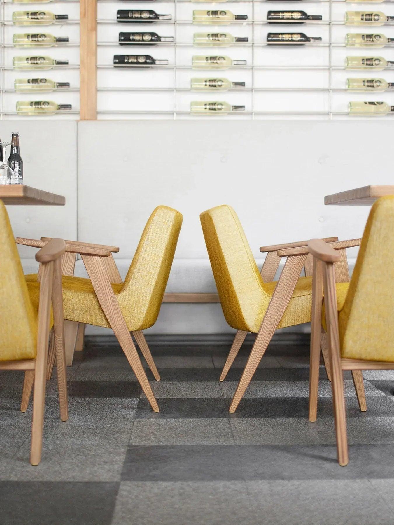 Fotel 366 żółty w tkaninie Coco Mustard 366 concept Eye on Design