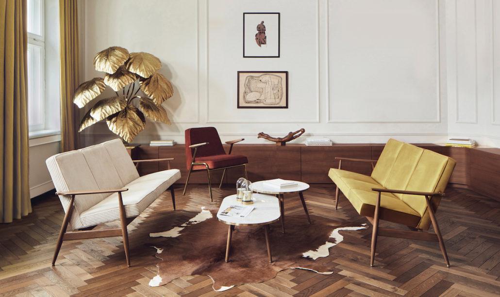 Fotel FOX beżowy w tkaninie Coco Creme 366 concept Eye on Design