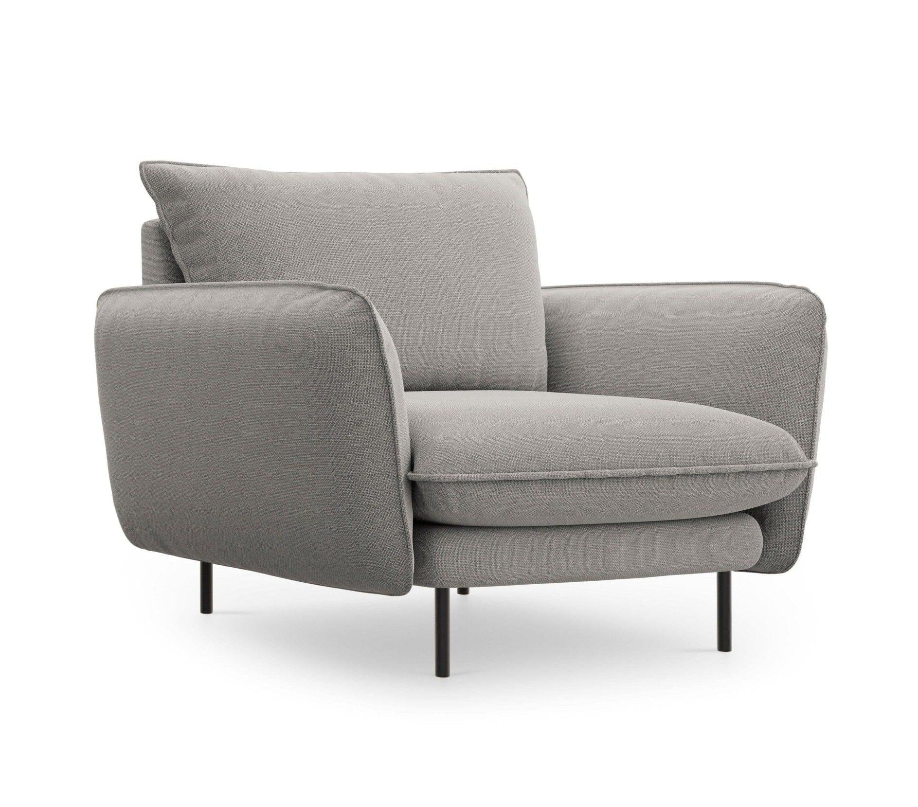 Fotel VIENNA jasnoszary z czarną podstawą Cosmopolitan Design Eye on Design