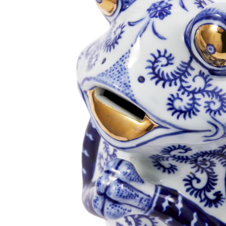 Skarbonka FROG ciemnoniebieska porcelana