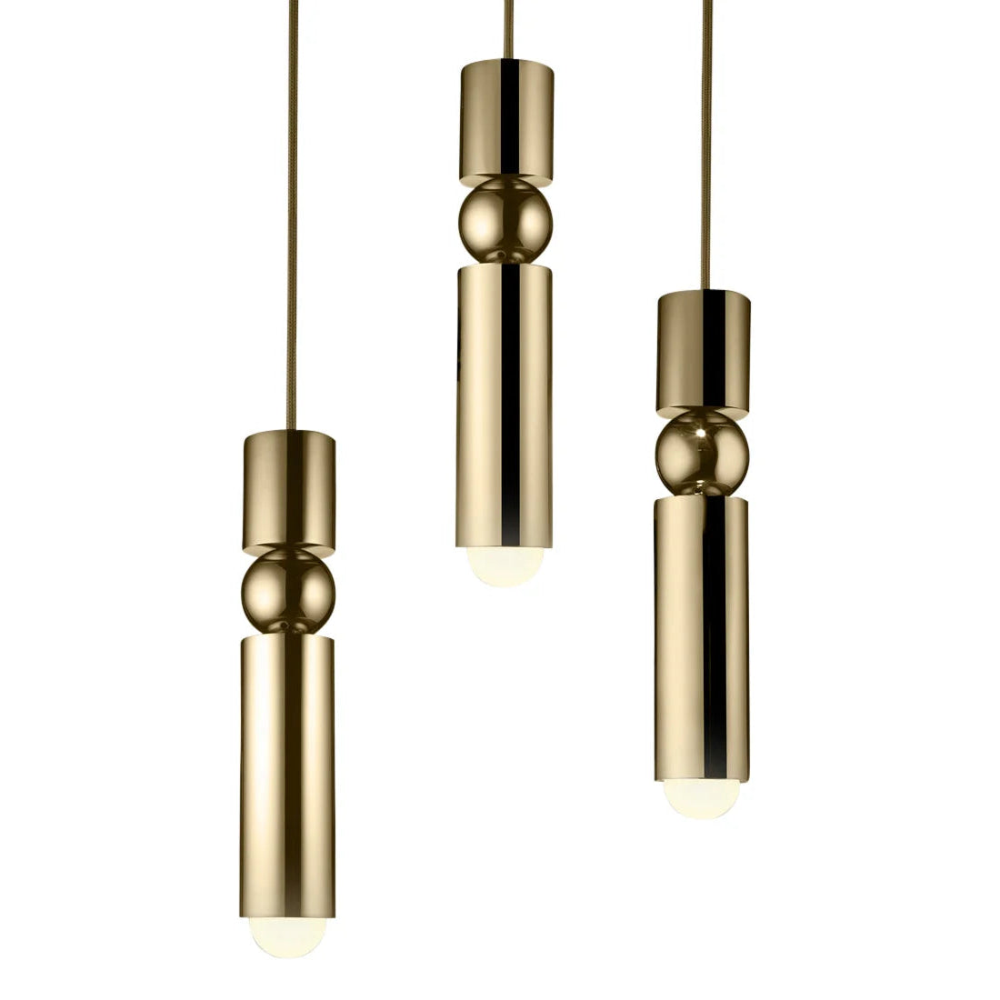 Lampa wisząca 3-punktowa FULCRUM mosiężny