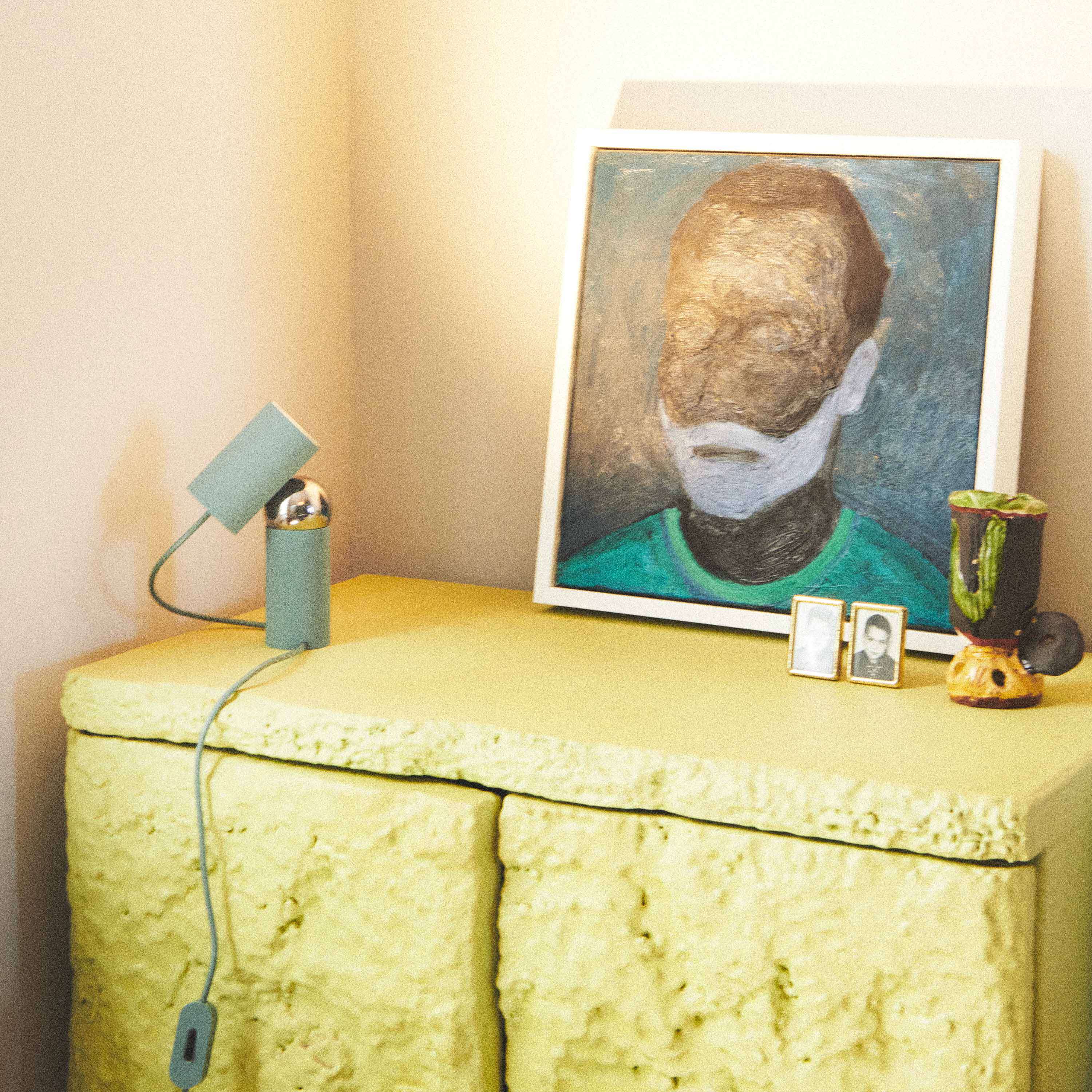 Tischlampe BILBOQUET in Salbeigrün