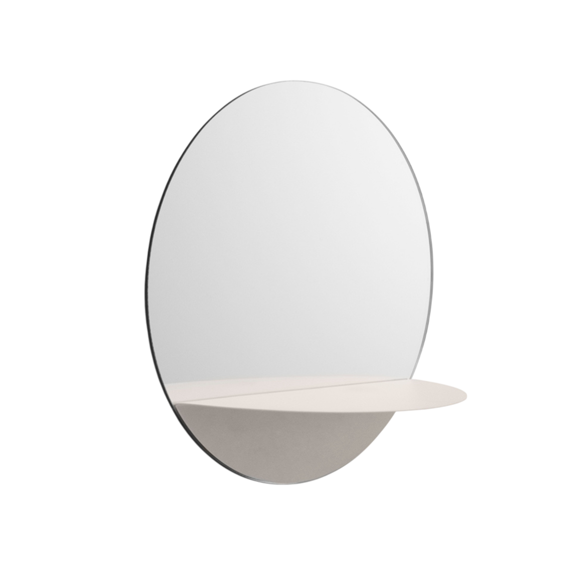 Rundspiegel mit Regal HORIZON ROUND weiß