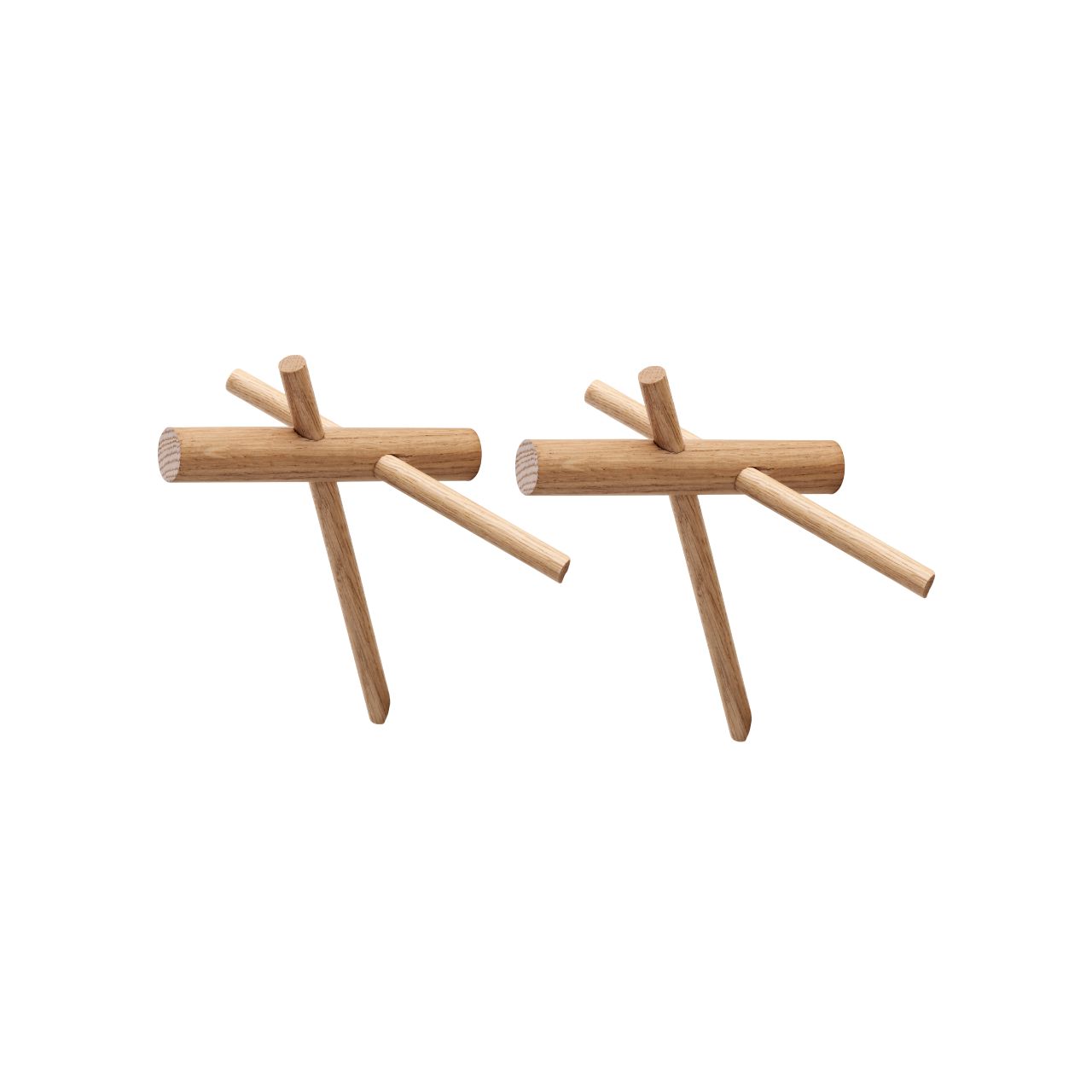 Zestaw wieszaków STICKS drewno dębowe
