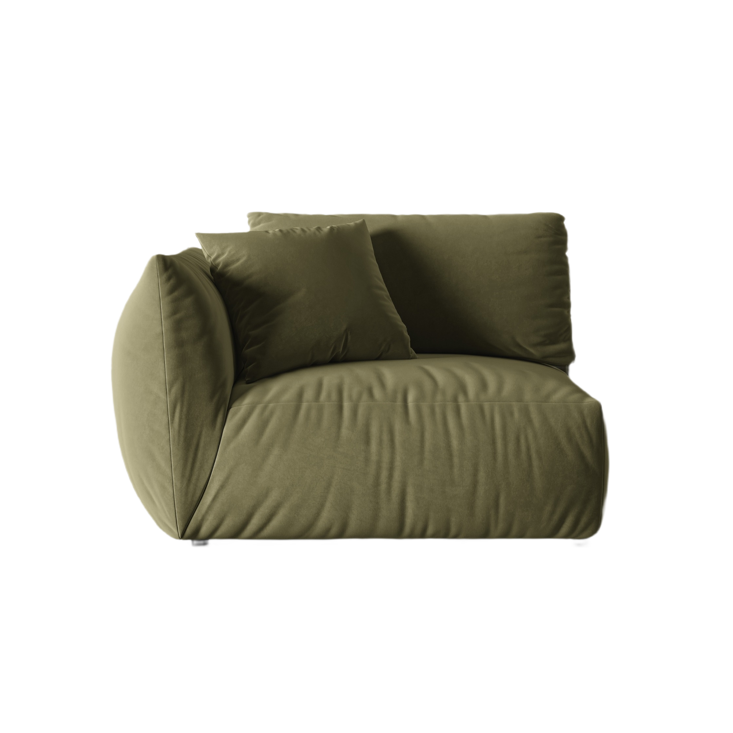 Sofa modułowa aksamitna CHRIS - element szeroki lewostronny jasnozielony