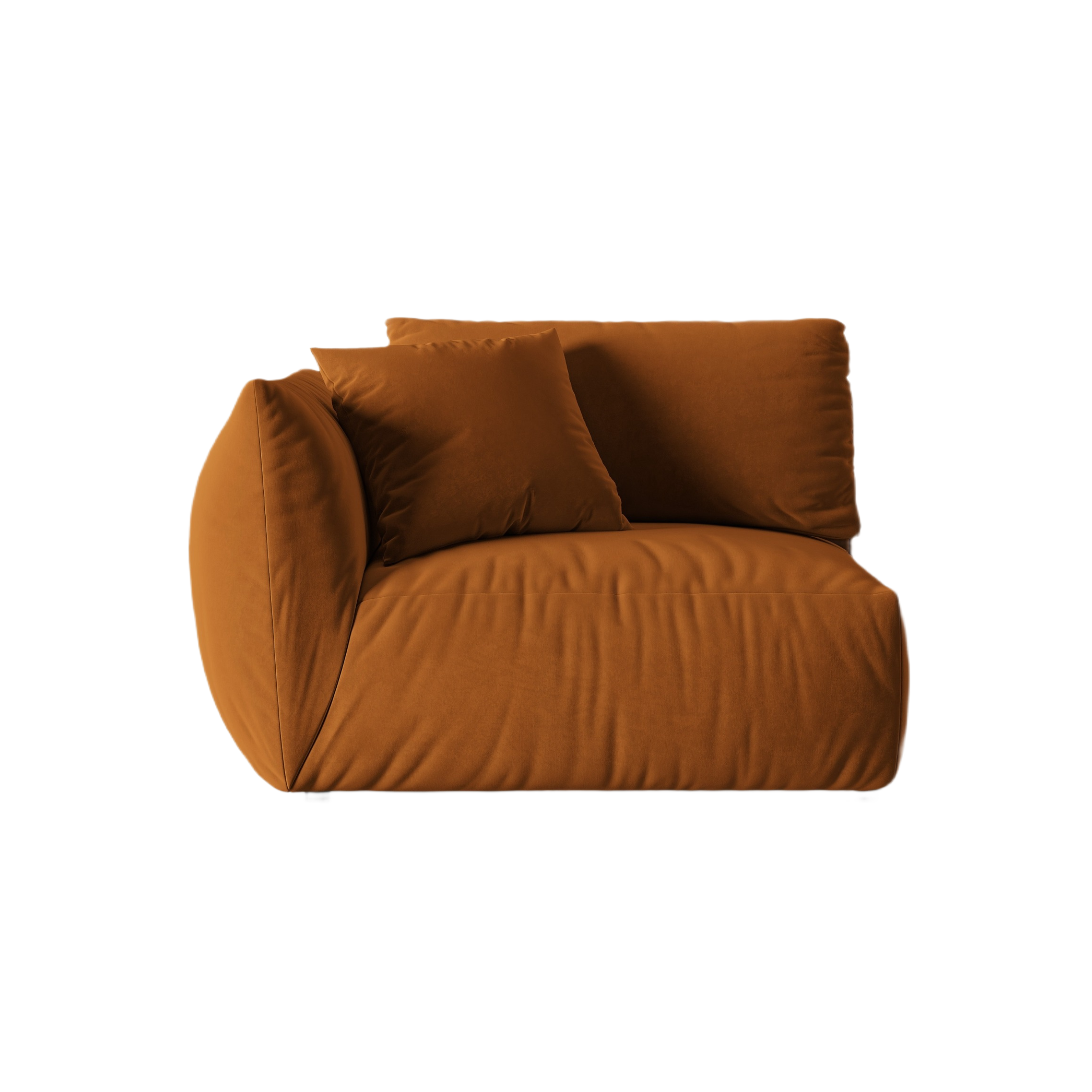 Sofa modułowa aksamitna CHRIS - element szeroki lewostronny terracotta