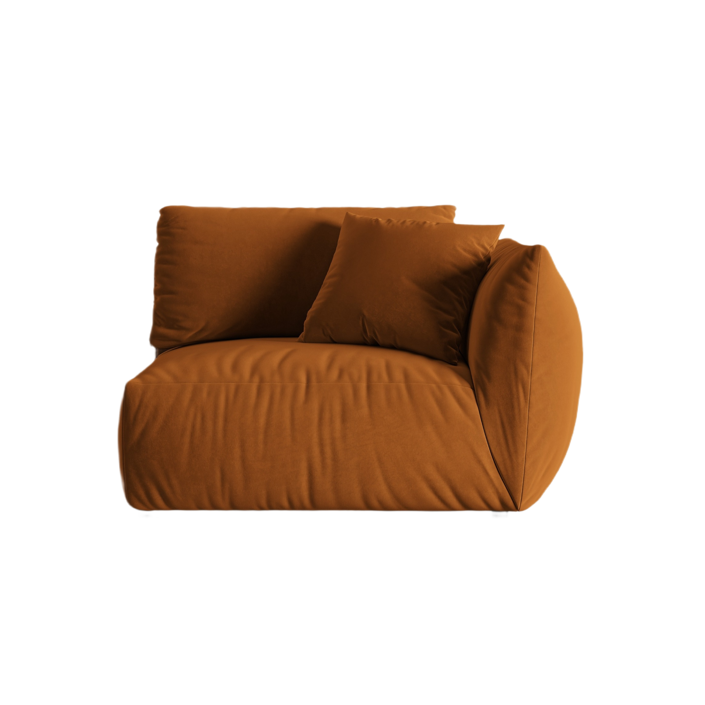 Sofa modułowa aksamitna CHRIS - element szeroki prawostronny terracotta