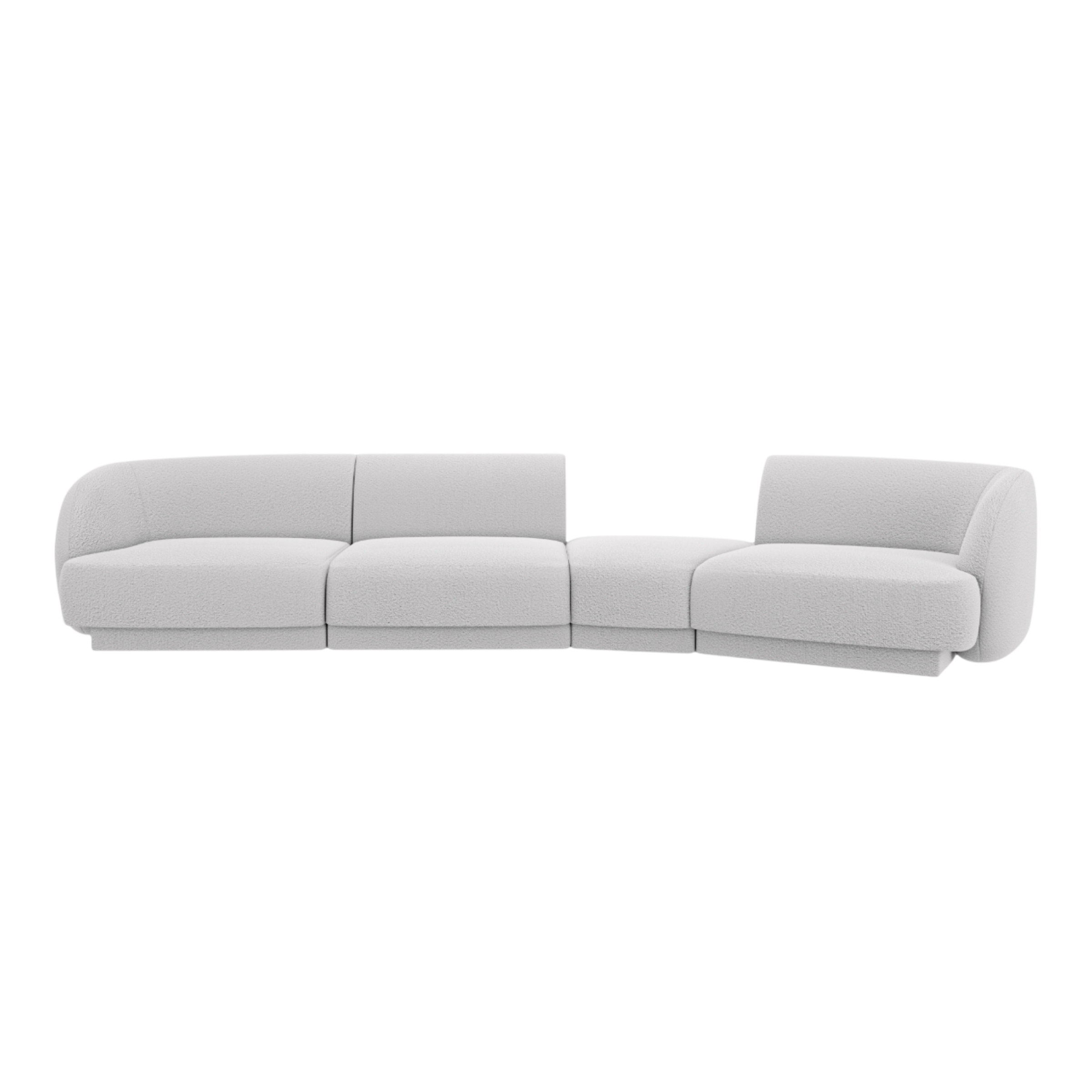 Sofa modułowa prawostronna 6-osobowa MILEY jasnoszary boucle