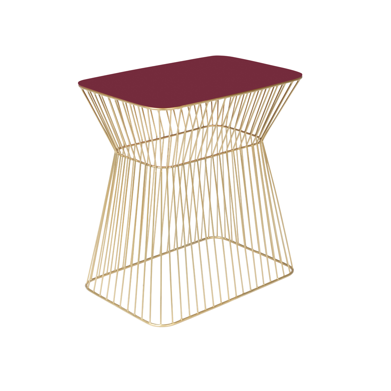 NO OFFENCE side table red wine with a gold base