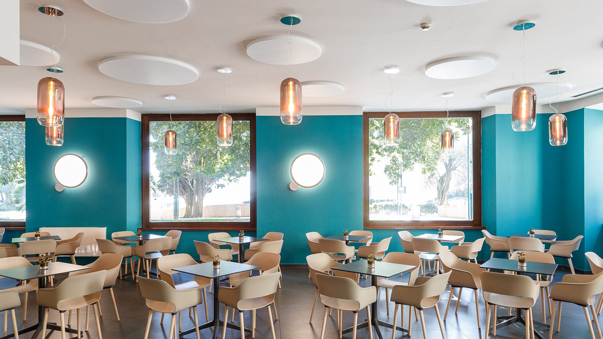 GOPLE Pendant Lamp in Blue with Black Finish