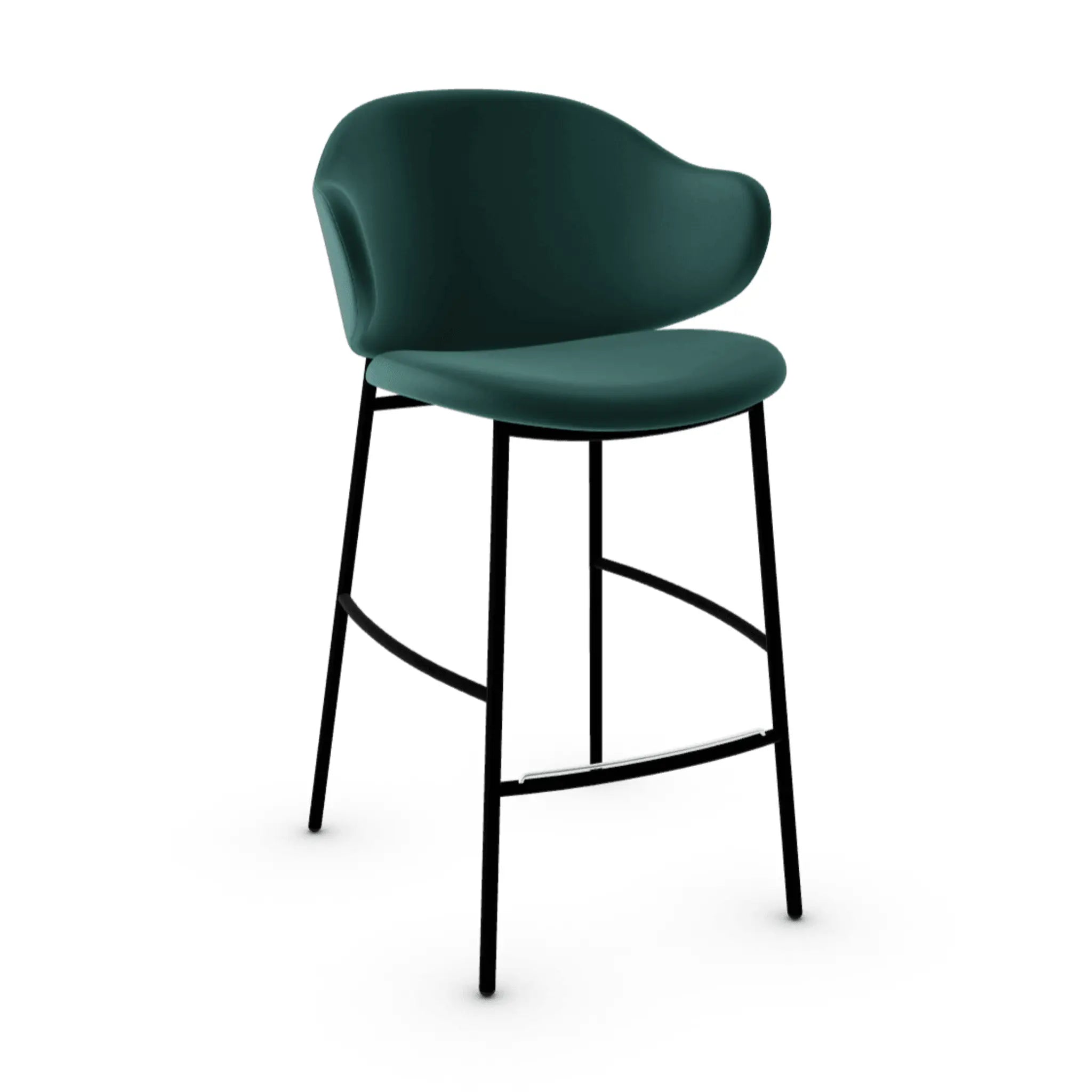 Hoker aksamitny HOLLY ciemnozielony Calligaris matowa czerń Eye on Design
