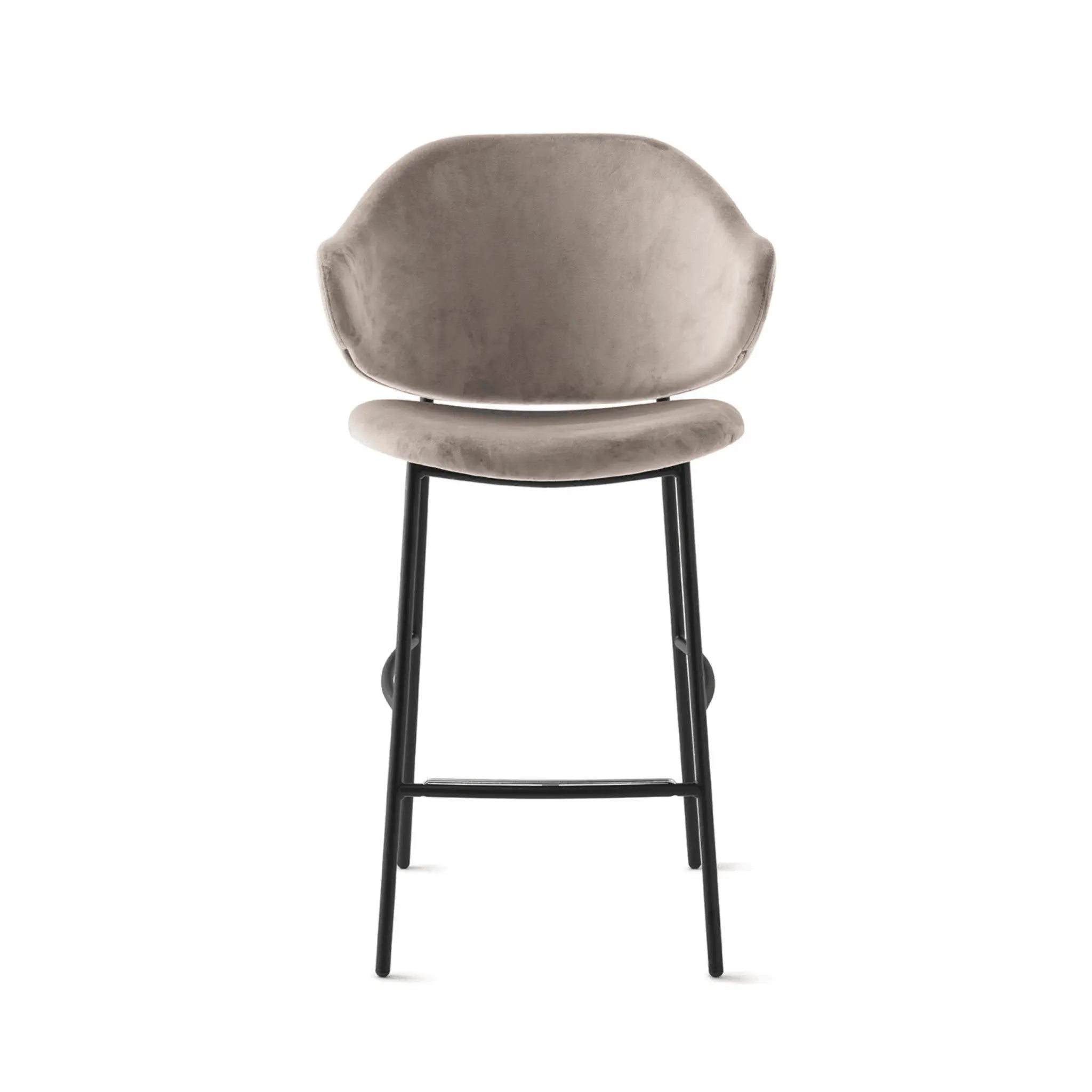 Hoker aksamitny HOLLY piaskowy Calligaris matowa czerń Eye on Design