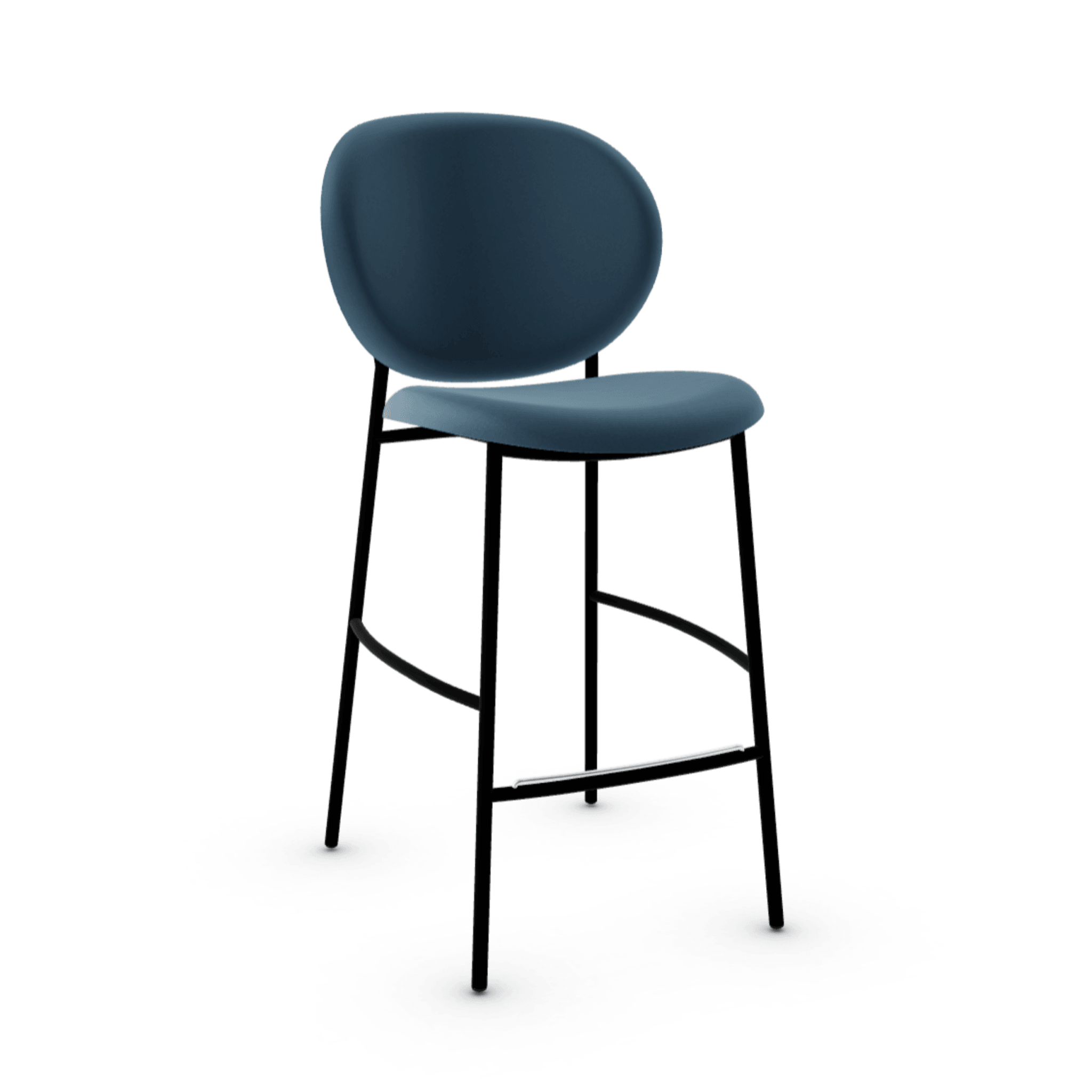 Hoker aksamitny INÈS niebieski Calligaris matowa czerń Eye on Design
