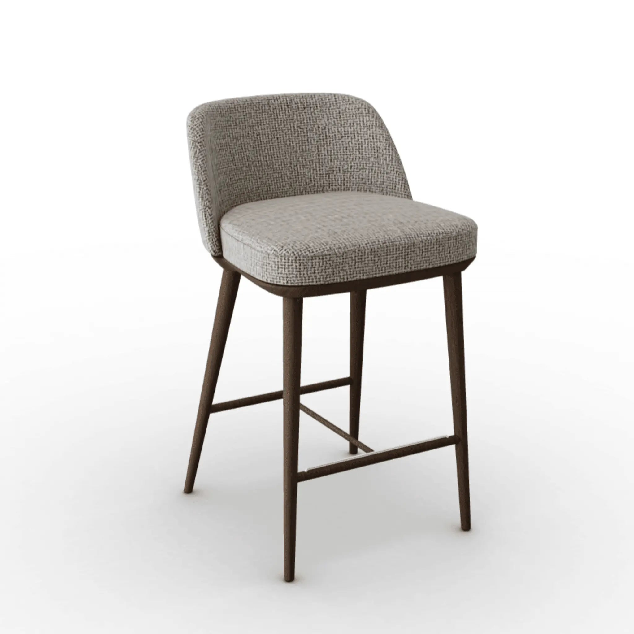 Hoker FOYER boucle beżowy Calligaris drewniana ciemnobrązowa Eye on Design