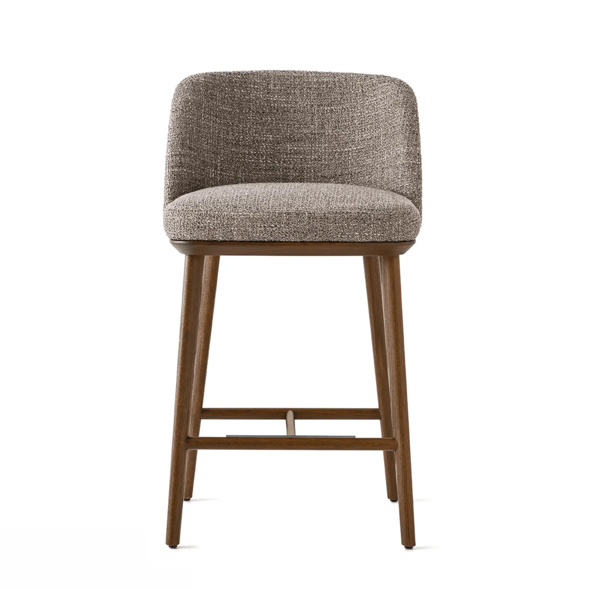 Hoker FOYER boucle taupe Calligaris drewniana ciemnobrązowa Eye on Design