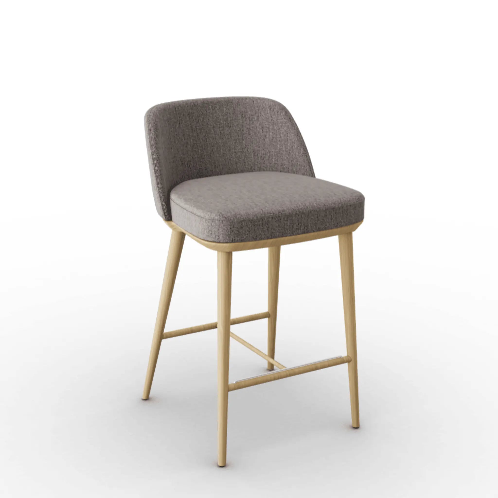 Hoker FOYER boucle taupe Calligaris drewniana naturalny dąb Eye on Design