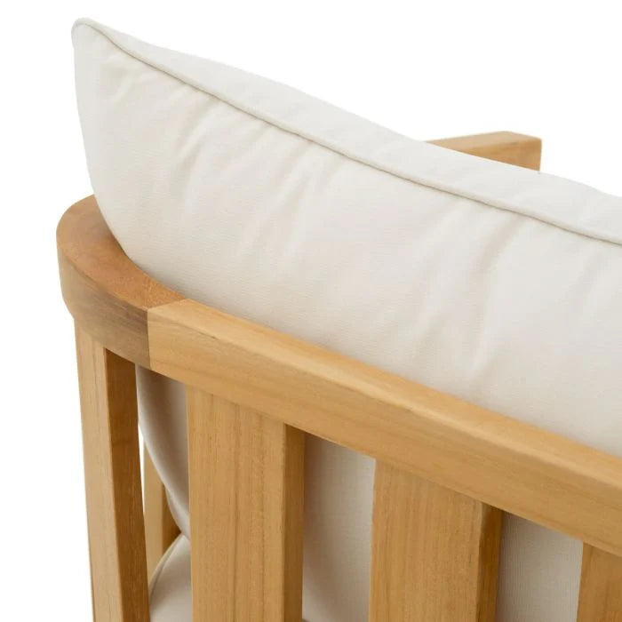 Außenfotel ARUBA in Creme mit Holzgestell
