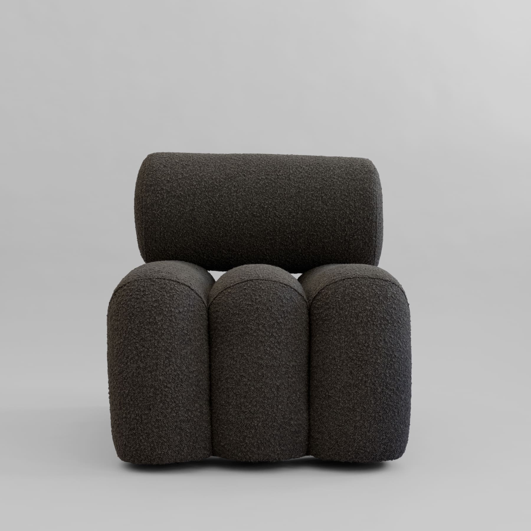 FOKU armchair in gray-brown boucle