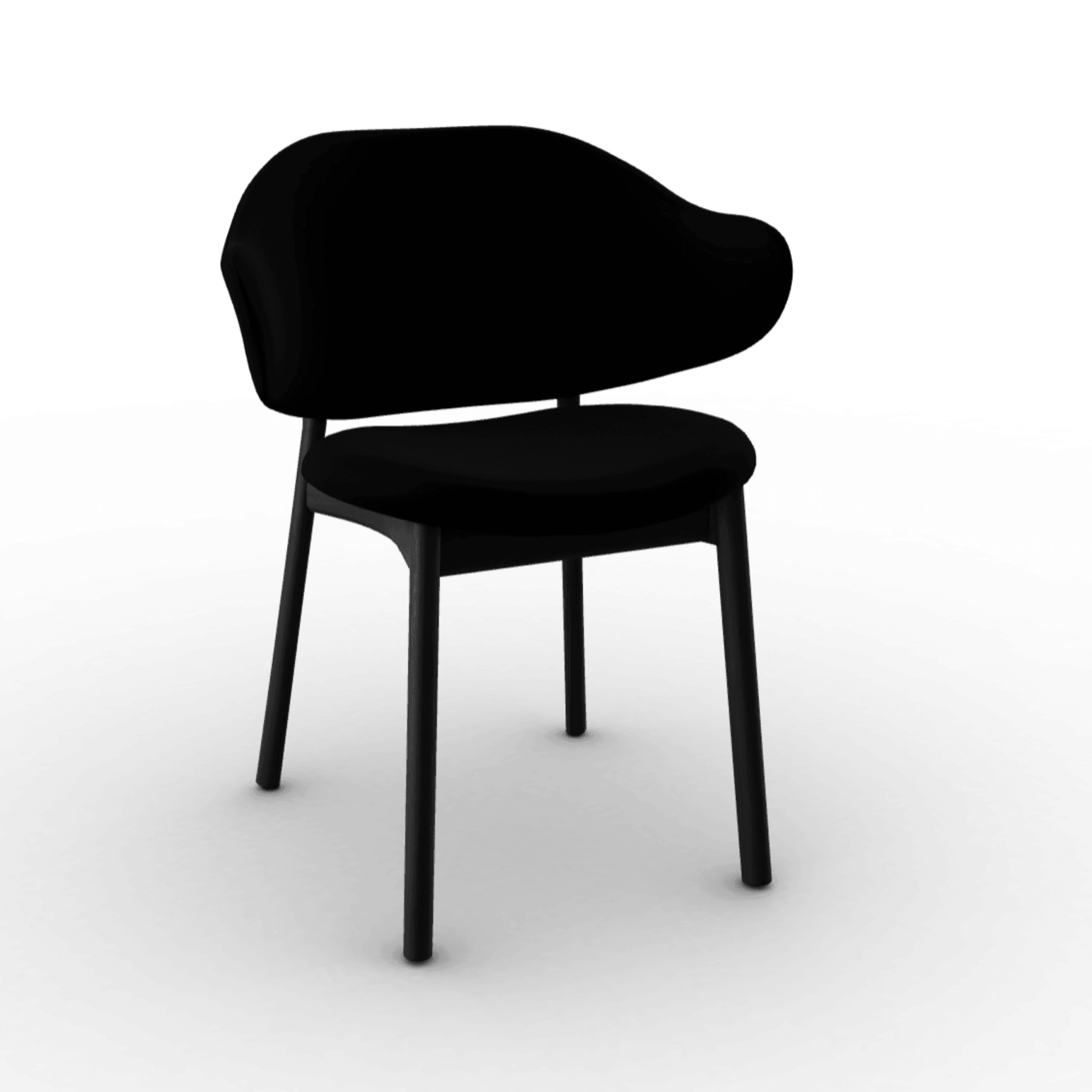 Krzesło aksamitne HOLLY czarny z drewnianą podstawą Calligaris matowa czerń Eye on Design