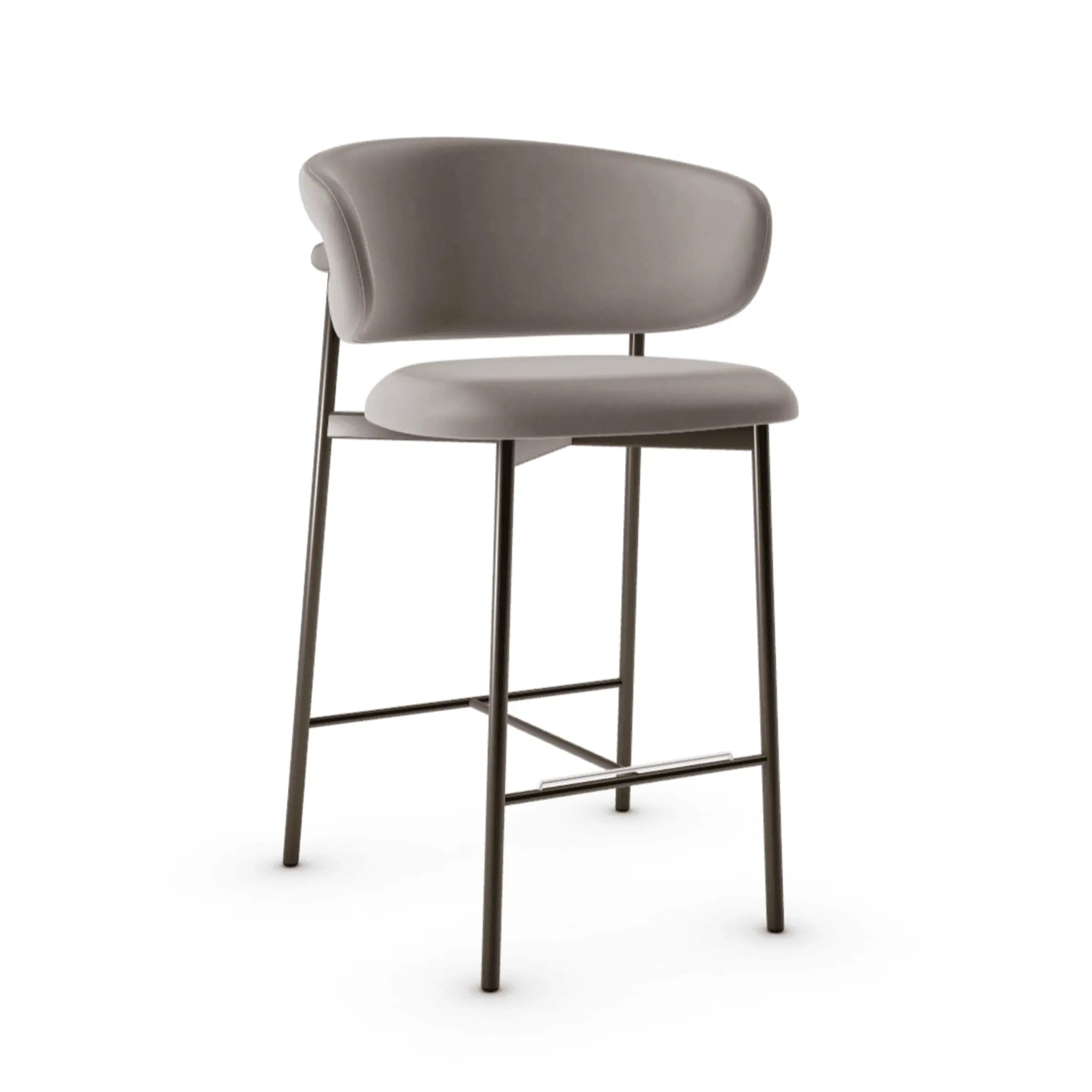 Krzesło barowe OLEANDRO ciemnobeżowa ekoskóra z metalową podstawą Calligaris metalowa matowy brąz Eye on Design