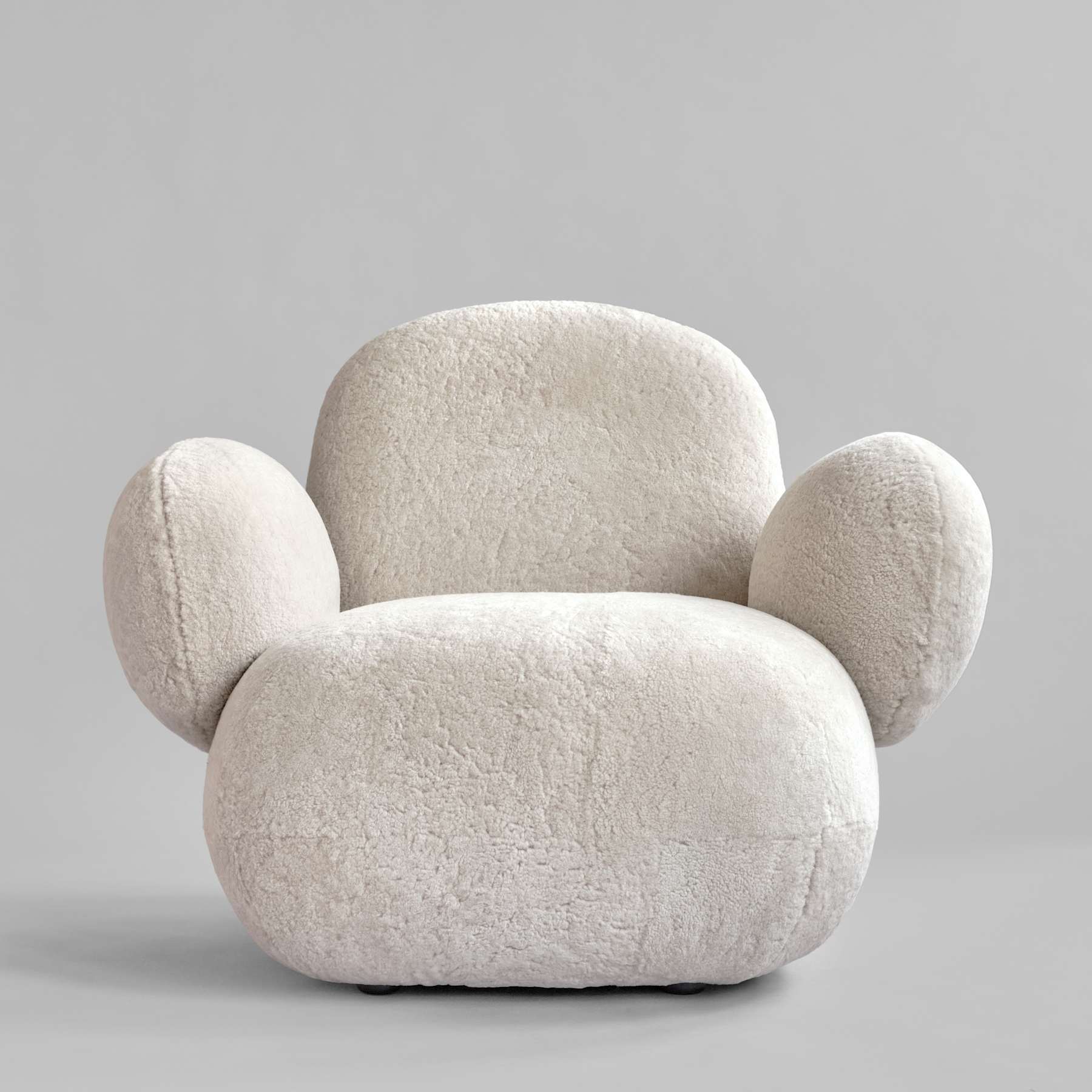 Fotel w tkaninie Sheepskin TOE FLAT złamana biel