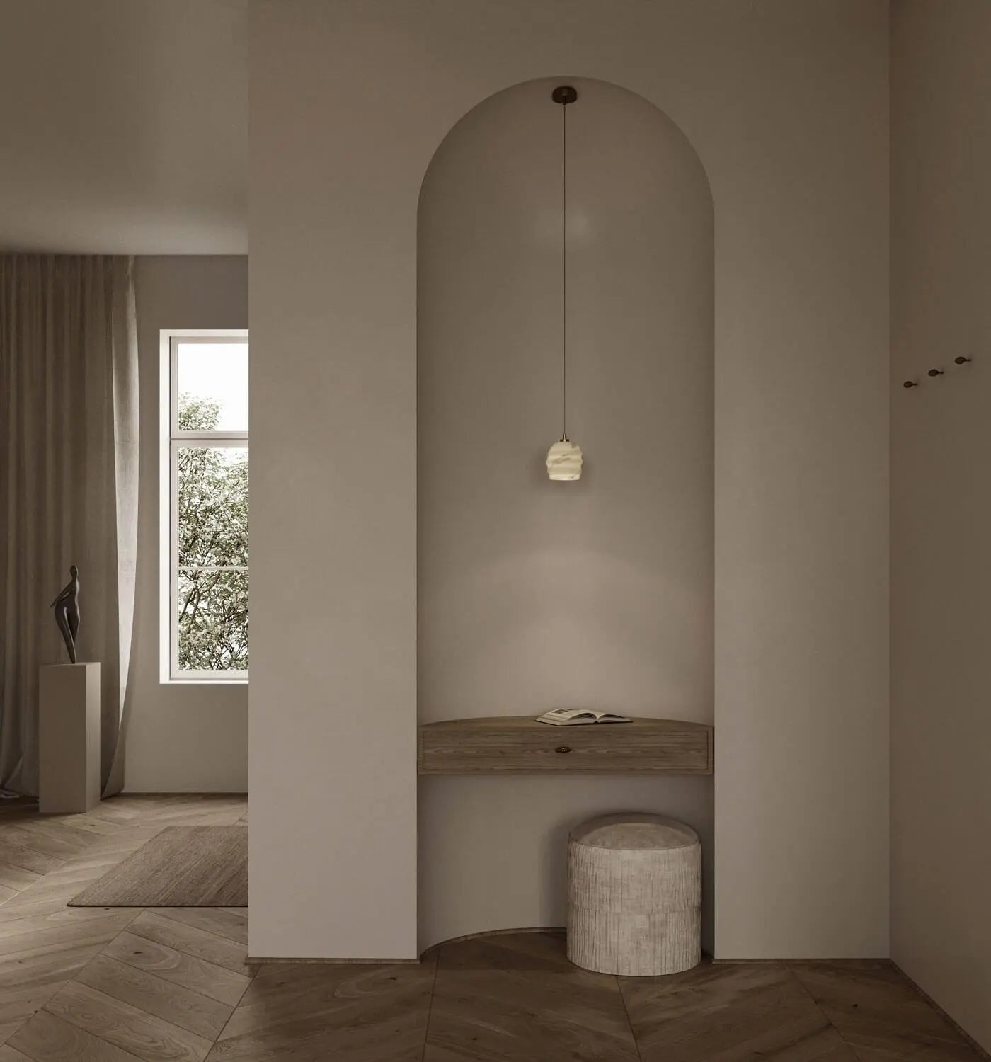 Lampa alabastrowa wisząca KALLIOPE nikiel – Embassy Interiors