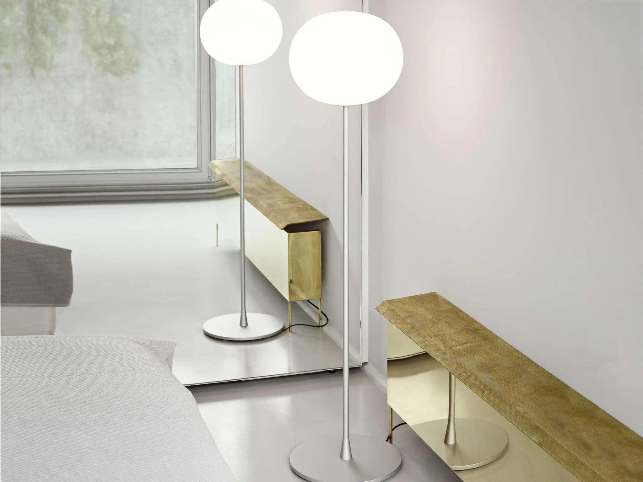 Lampa podłogowa GLO-BALL srebrny – Flos
