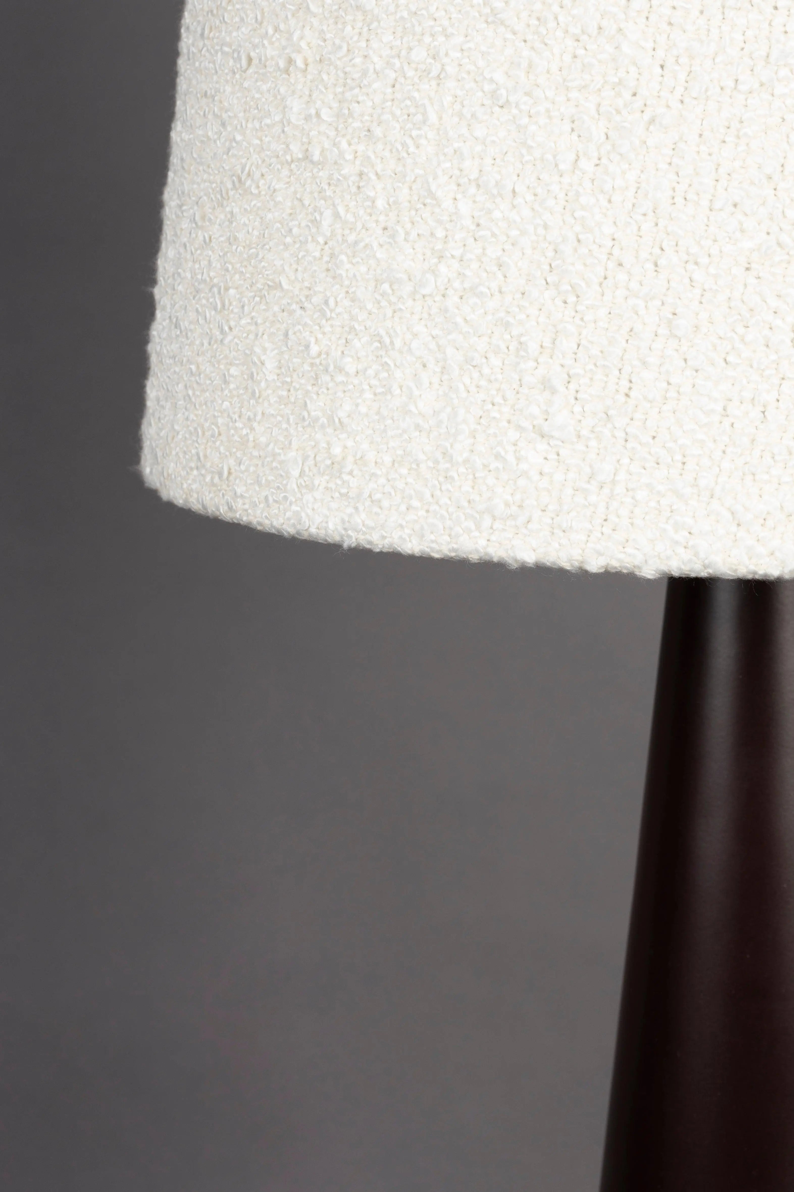 Lampa podłogowa MIKI biały boucle – tkanina bouclé, Dutchbone