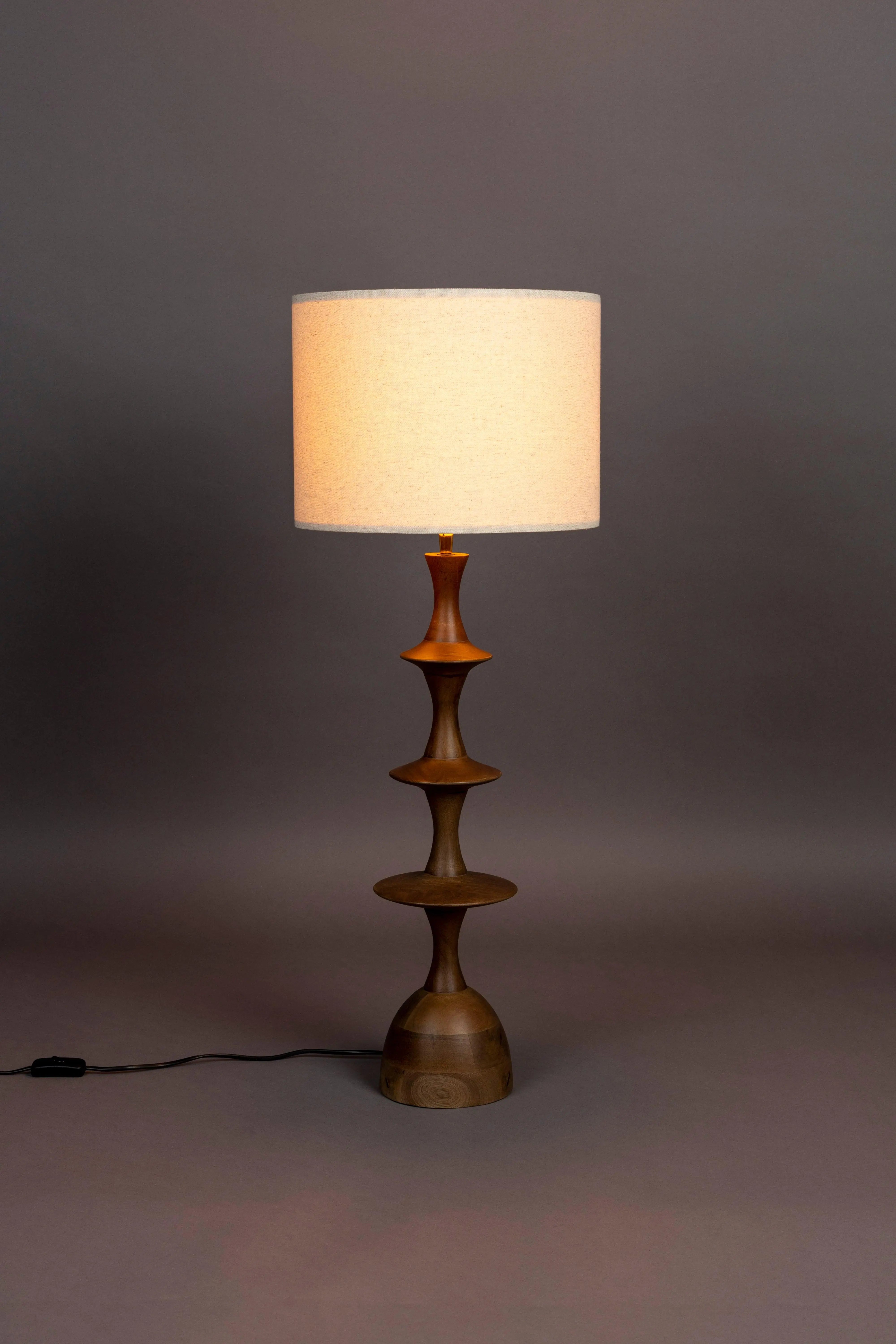 Lampa stołowa CATH drewno mango – styl vintage