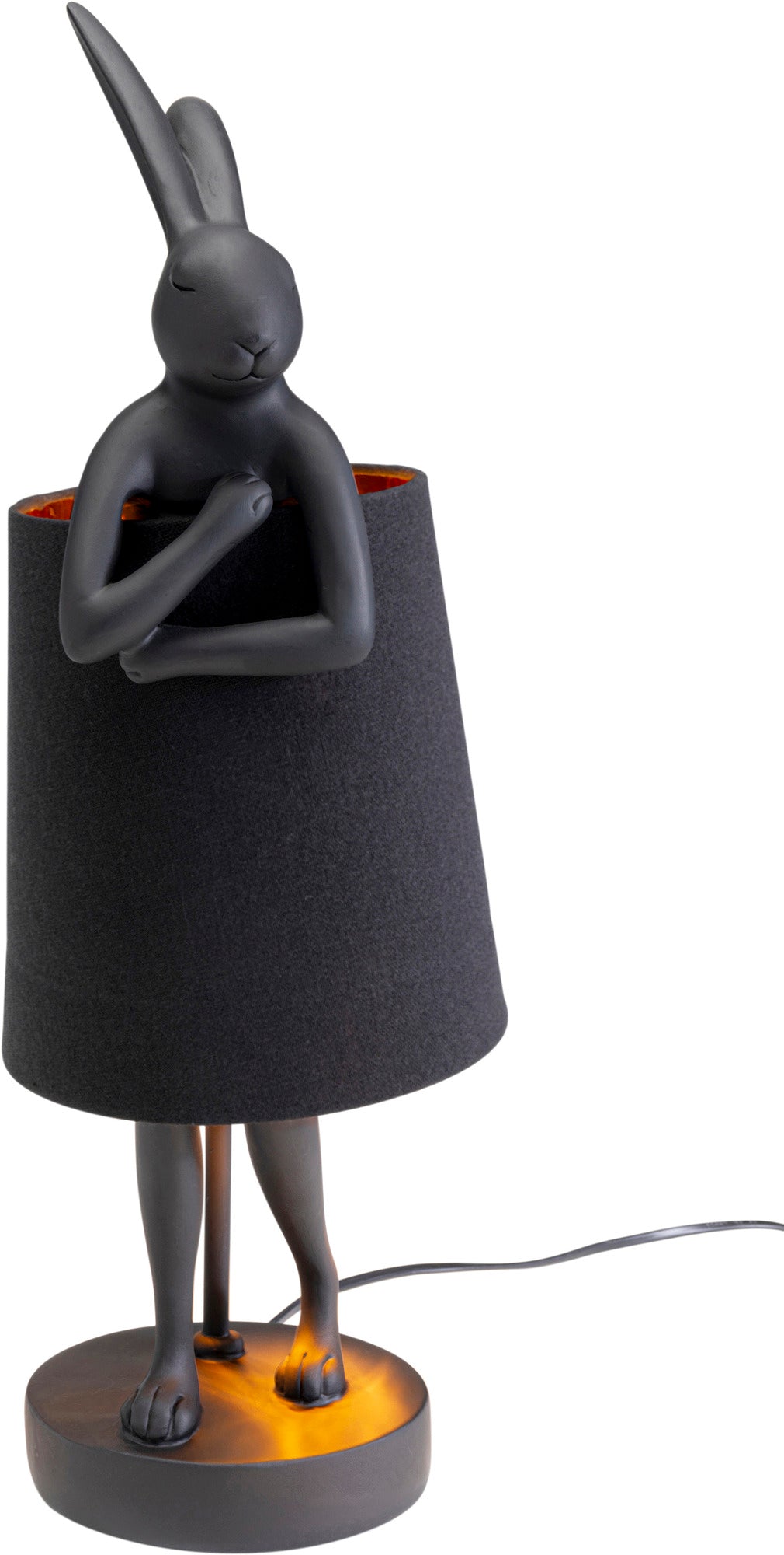 Lampa stołowa czarna w kształcie królika