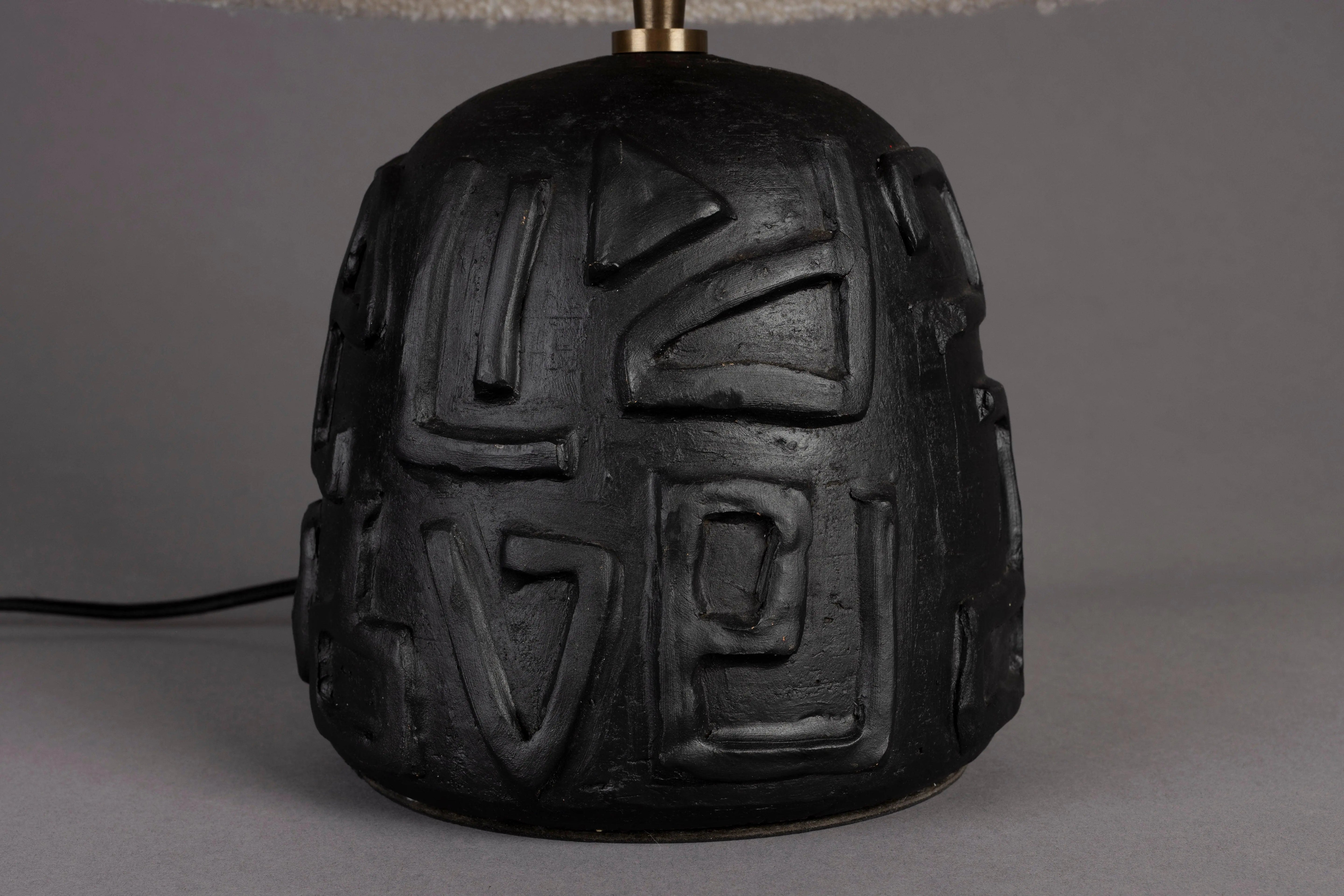 Lampa stołowa RENZO biały boucle – Dutchbone