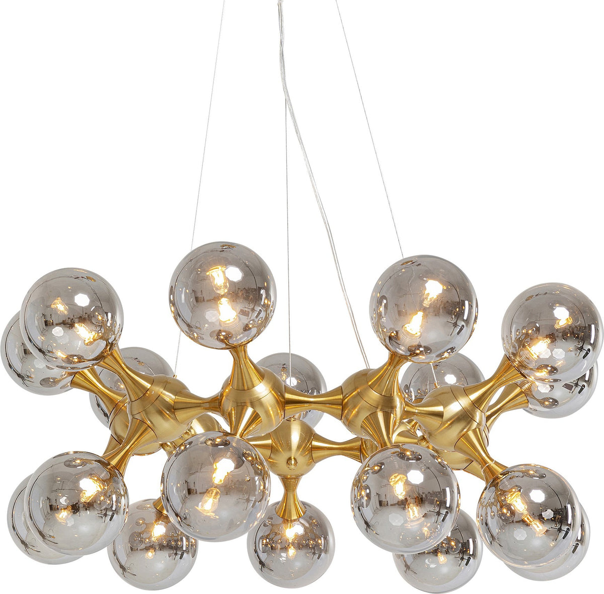 Lampa wisząca ATOMIC BALLS złoty z dymionym szkłem