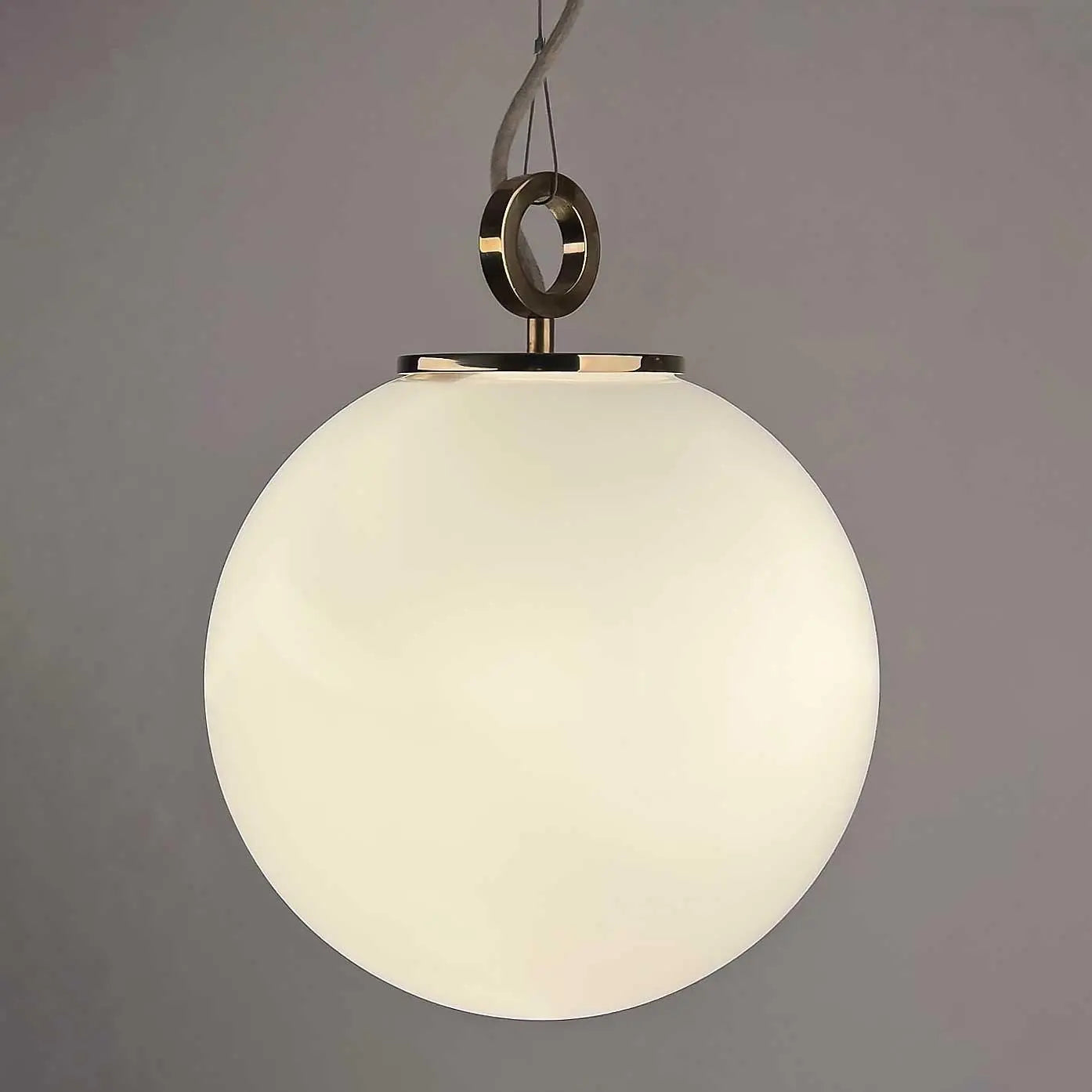 Lampa wisząca BIAŁA KULA nikiel – styl nowoczesny