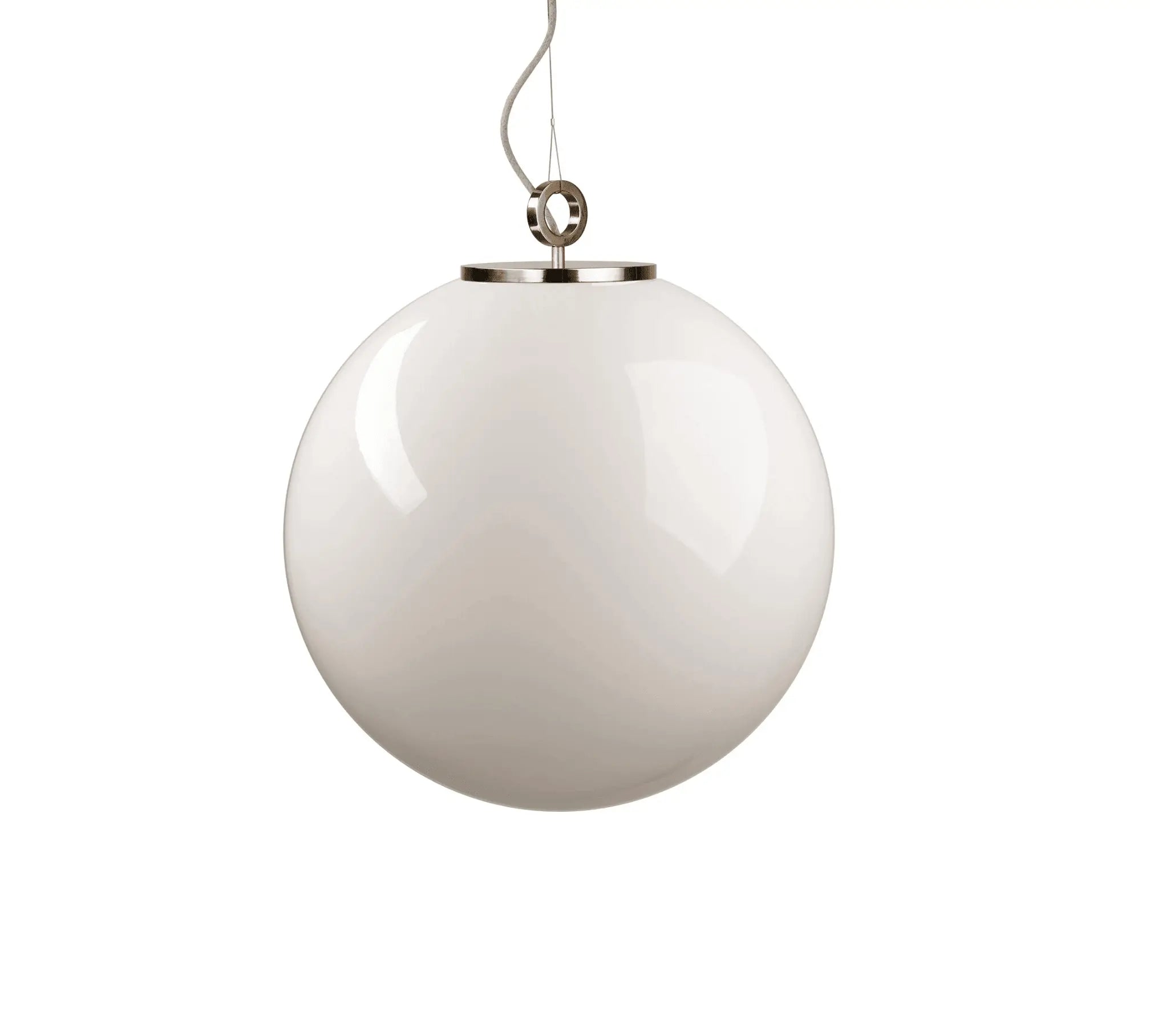 Lampa wisząca duża BIAŁA KULA mosiężny – Embassy Interiors