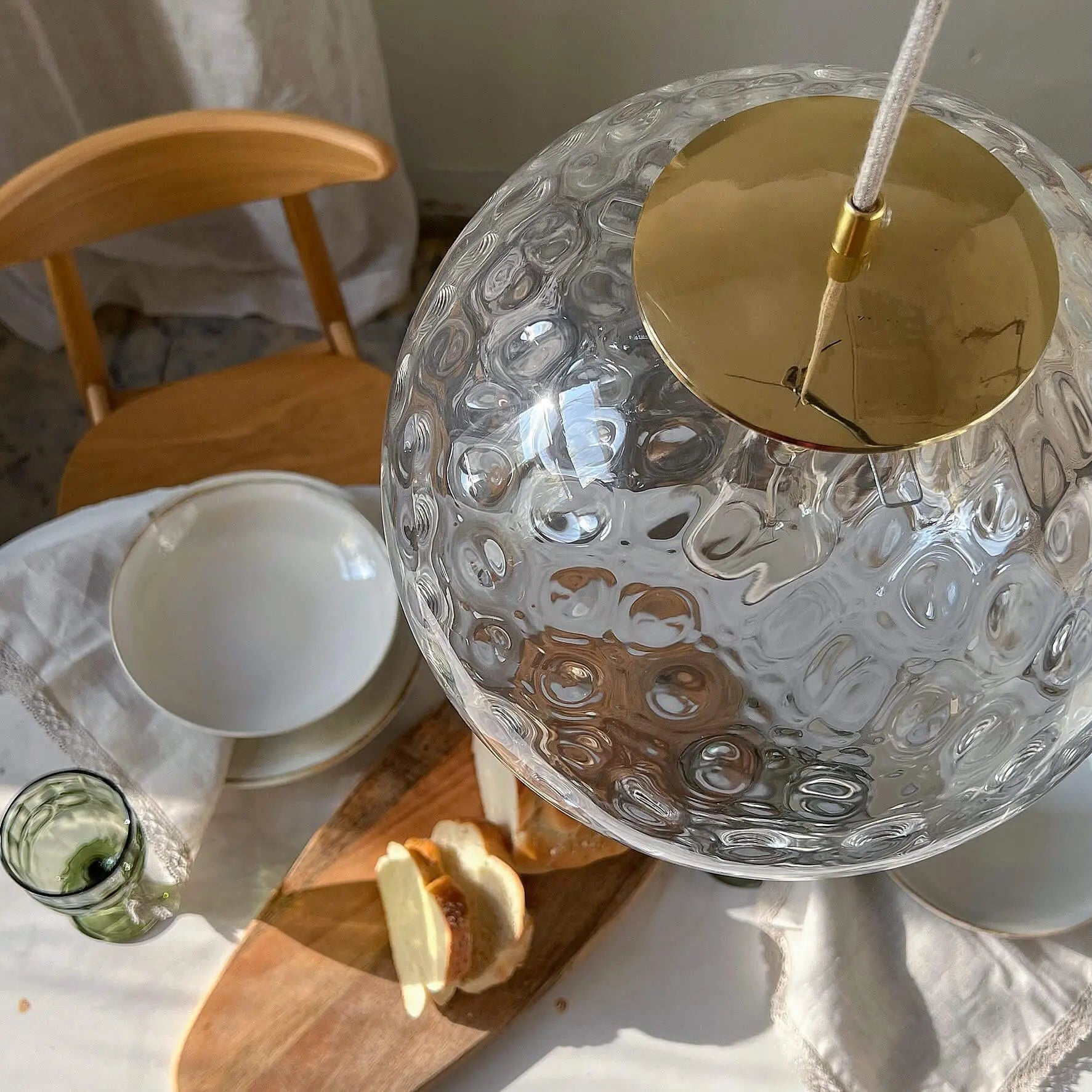 Lampa wisząca KULA REFLEKSYJNA mosiężny – mosiądz i szkło