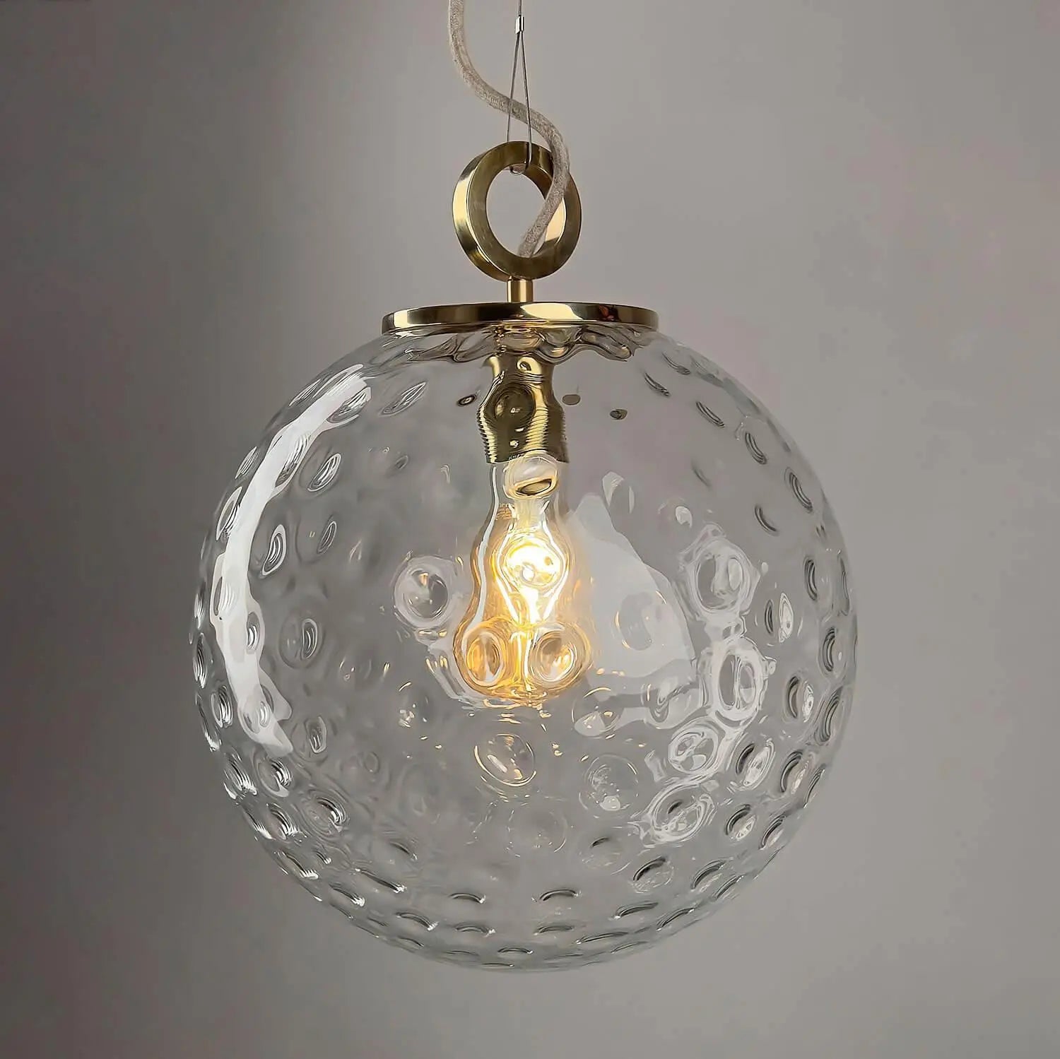 Lampa wisząca KULA REFLEKSYJNA mosiężny – mosiądz i szkło