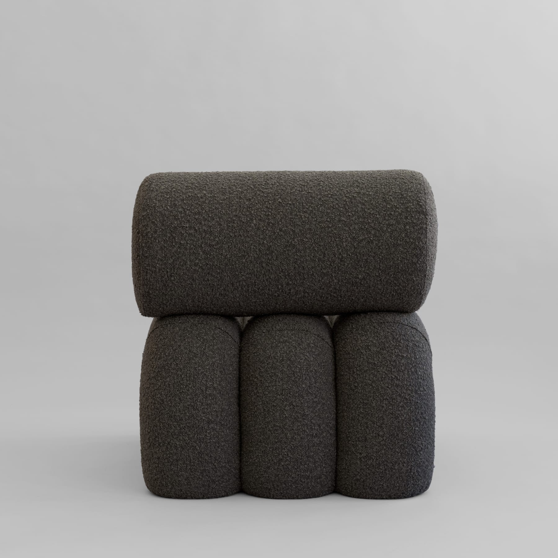 FOKU armchair in gray-brown boucle