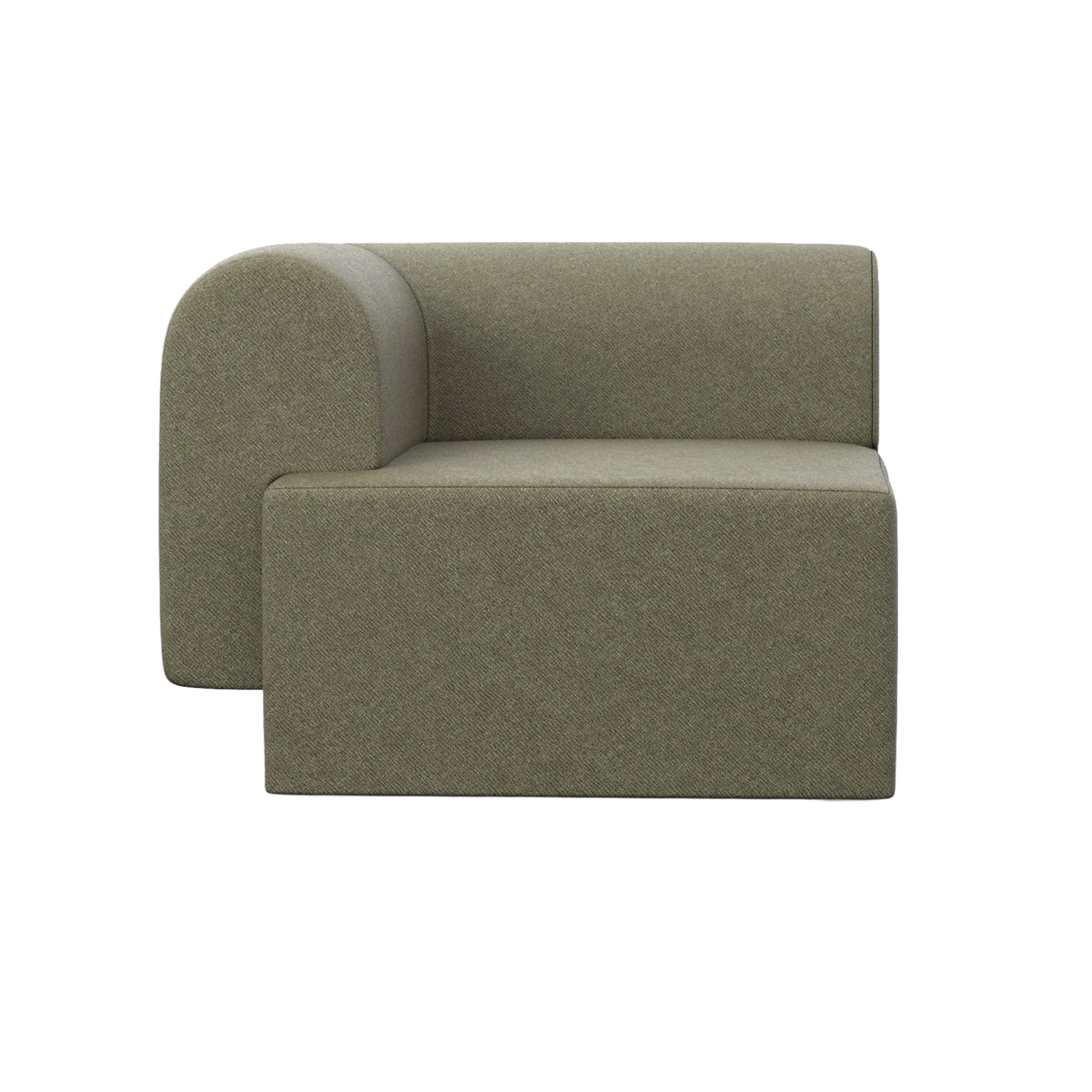 Sofa modulowa TORI - moduł lewostronny zielony boucle