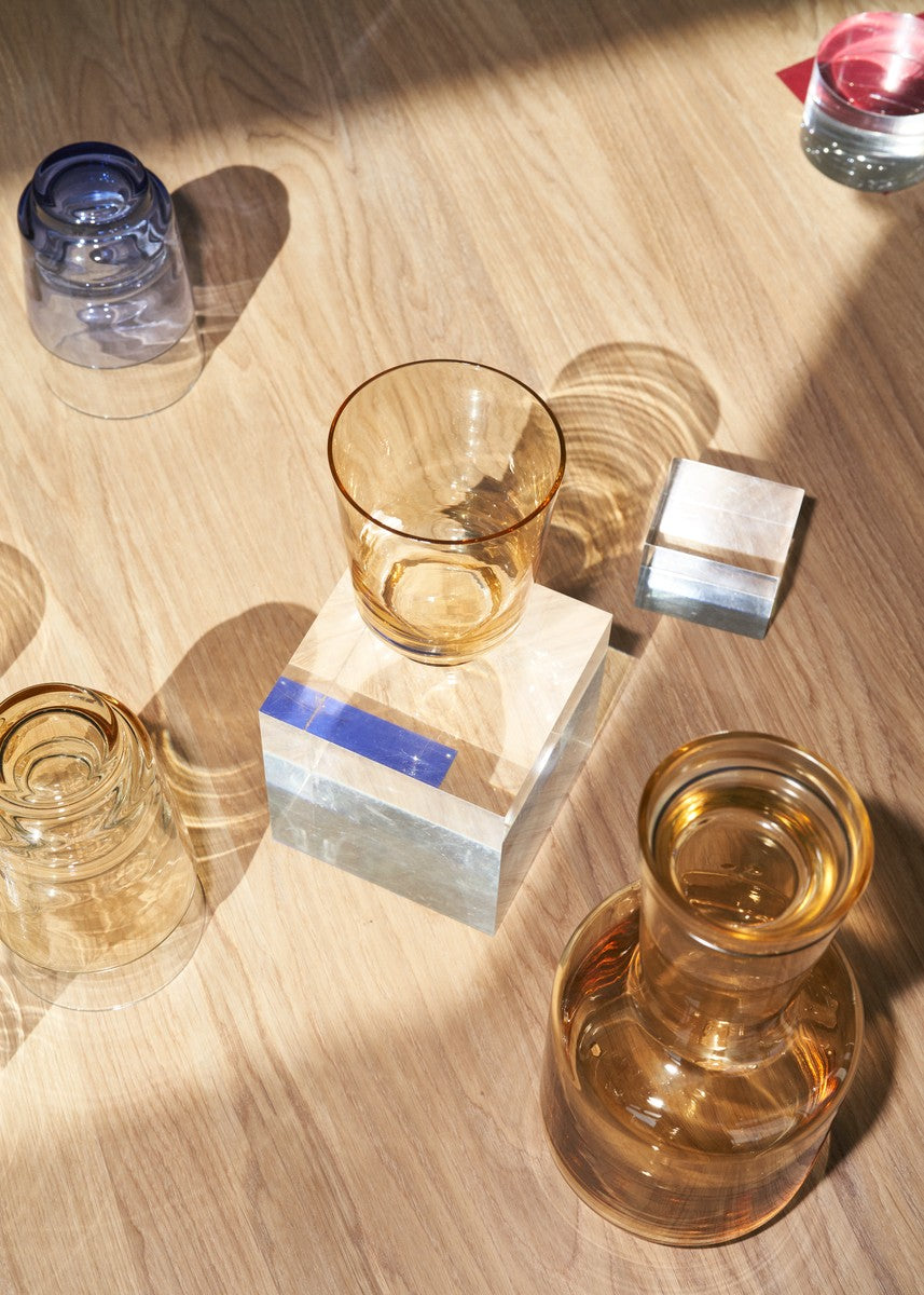 Set von Gläsern RAISE in Bernsteinfarbe