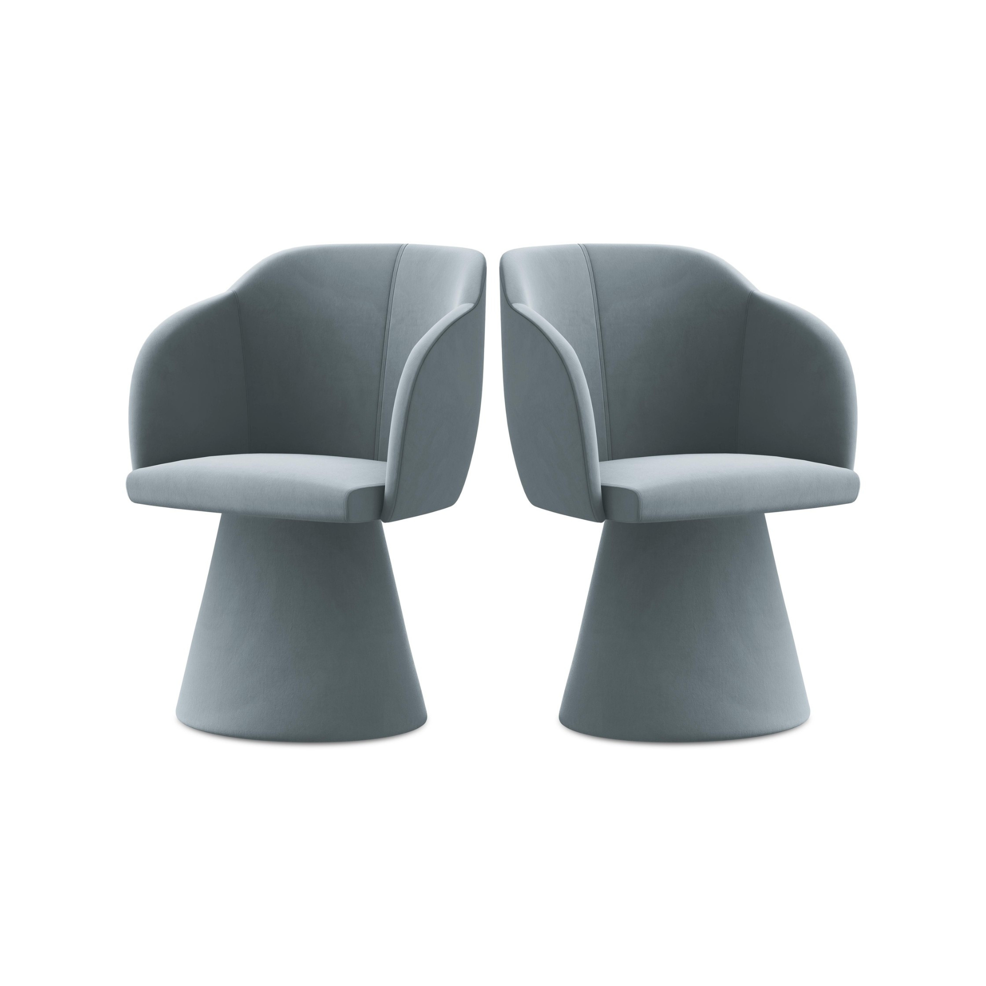 Krzesło aksamitne KANOA jasnoniebieski