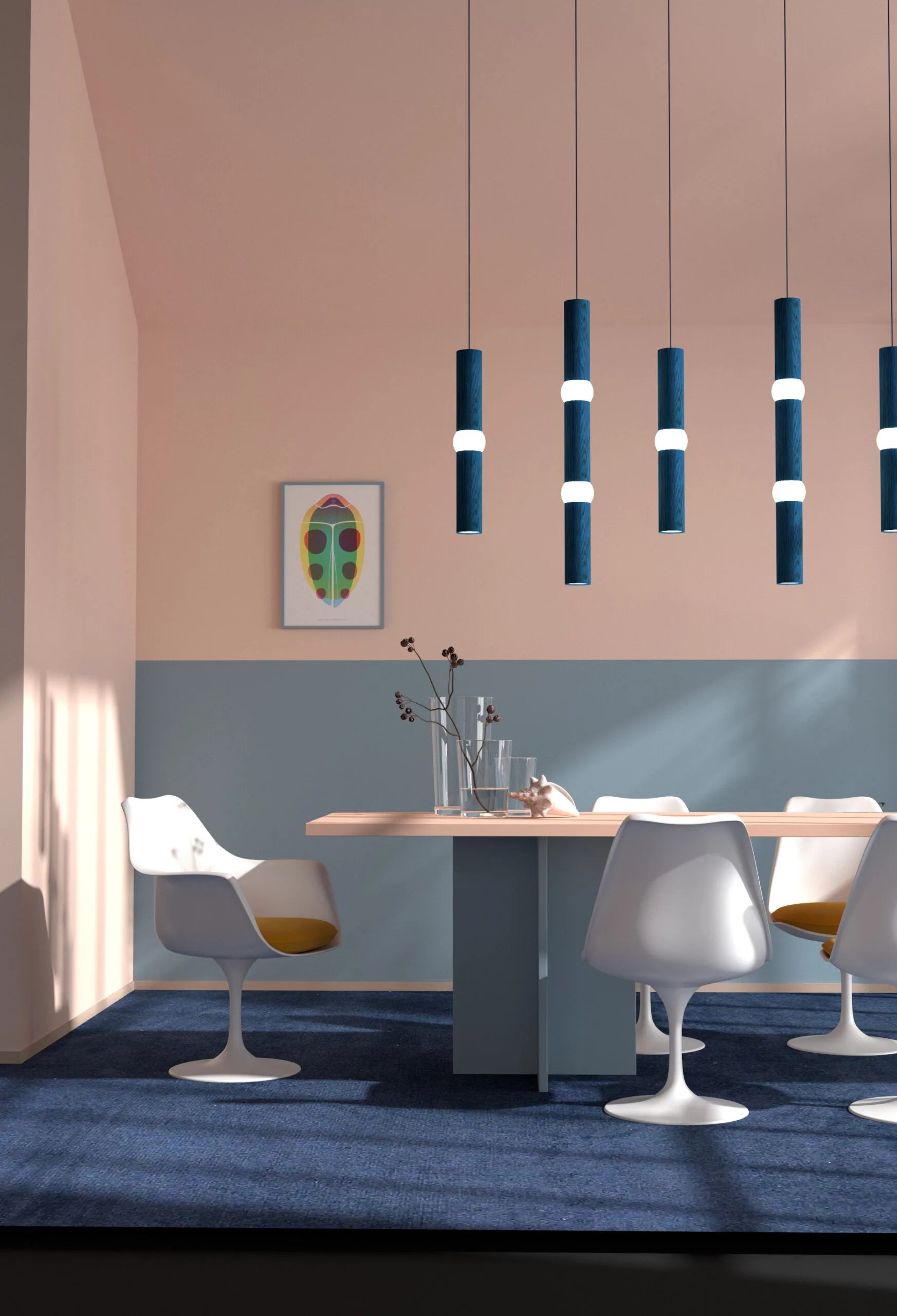 LIGHTBONE pendant lamp blue oak