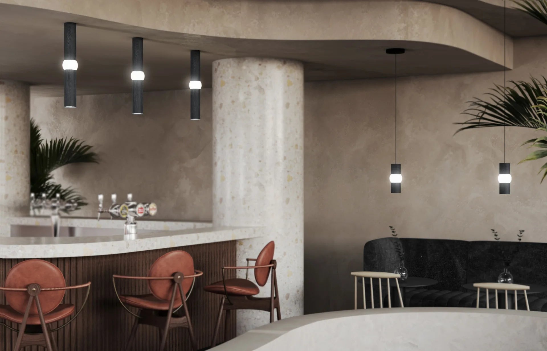 Lampa wisząca LIGHTBONE czarny dąb