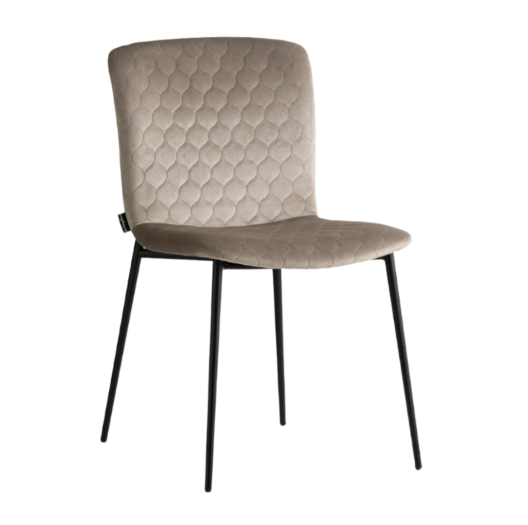 LOVE upholstered chair with a black base
