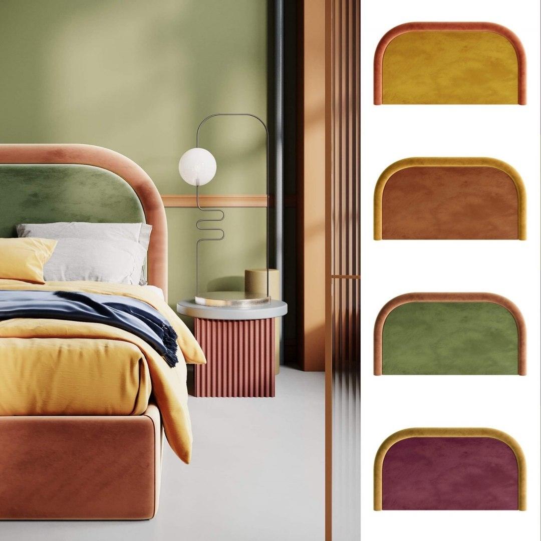 Łóżko tapicerowane MILO zielono - różowy Happy Barok Eye on Design