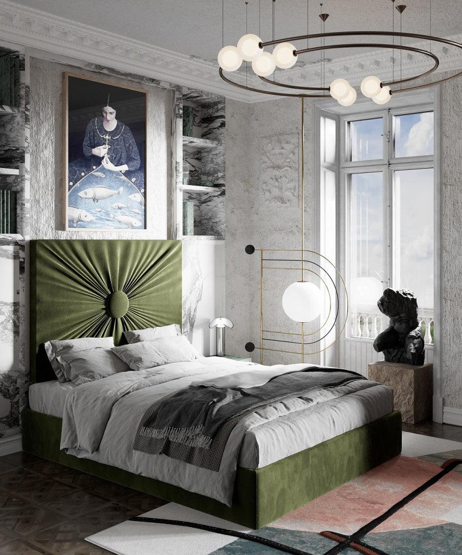 Łóżko tapicerowane OBJECT zielone Happy Barok Eye on Design