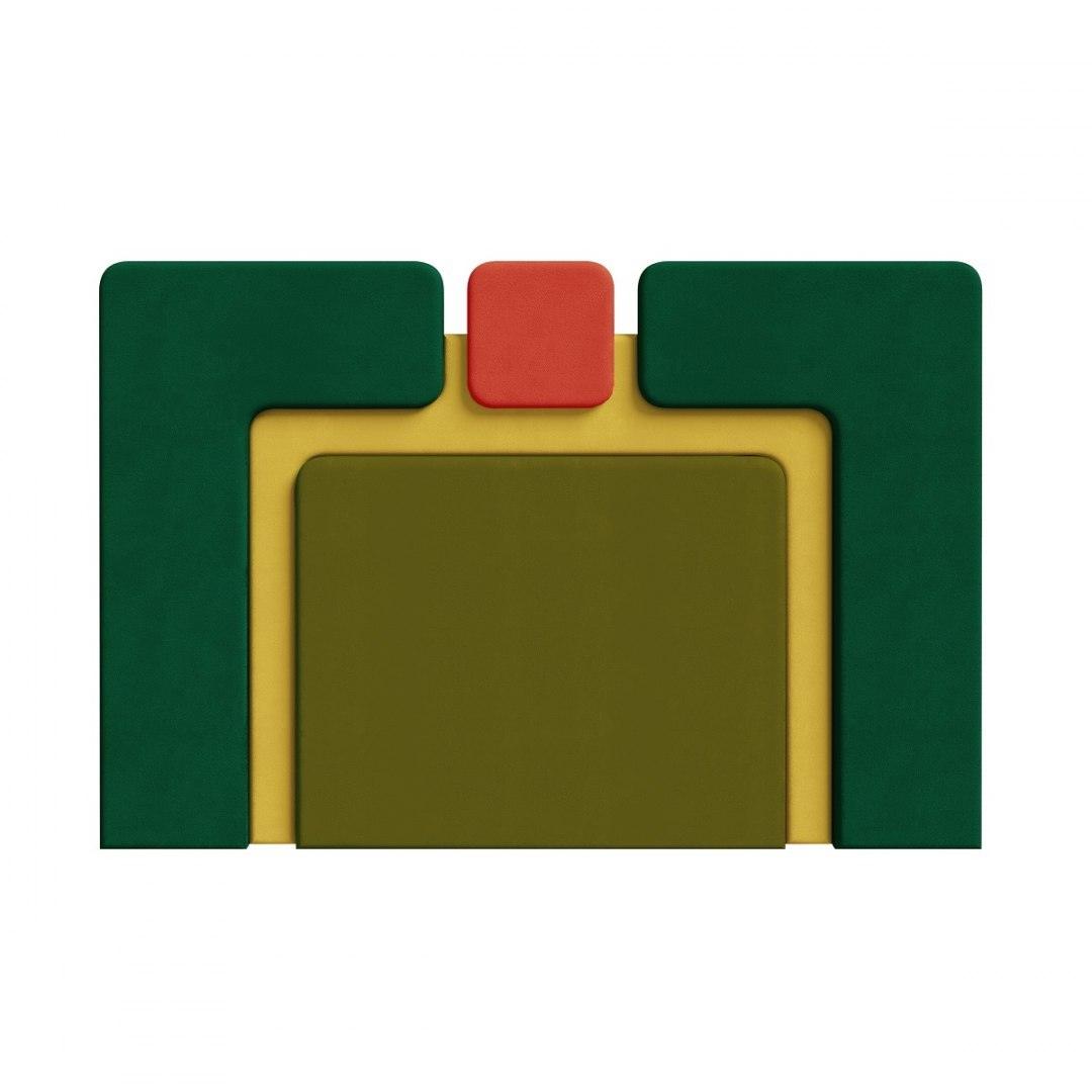 Łóżko tapicerowane PLUM 6 zielony z żółtym Happy Barok Eye on Design