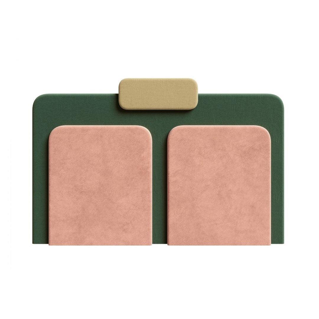 Łóżko tapicerowane PLUM 7 łososiowy z zielonym Happy Barok Eye on Design